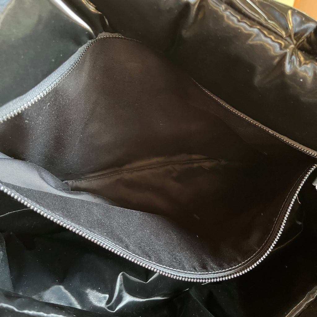 SAINT LAURENT Maxi Shopping Black Silktech Tote