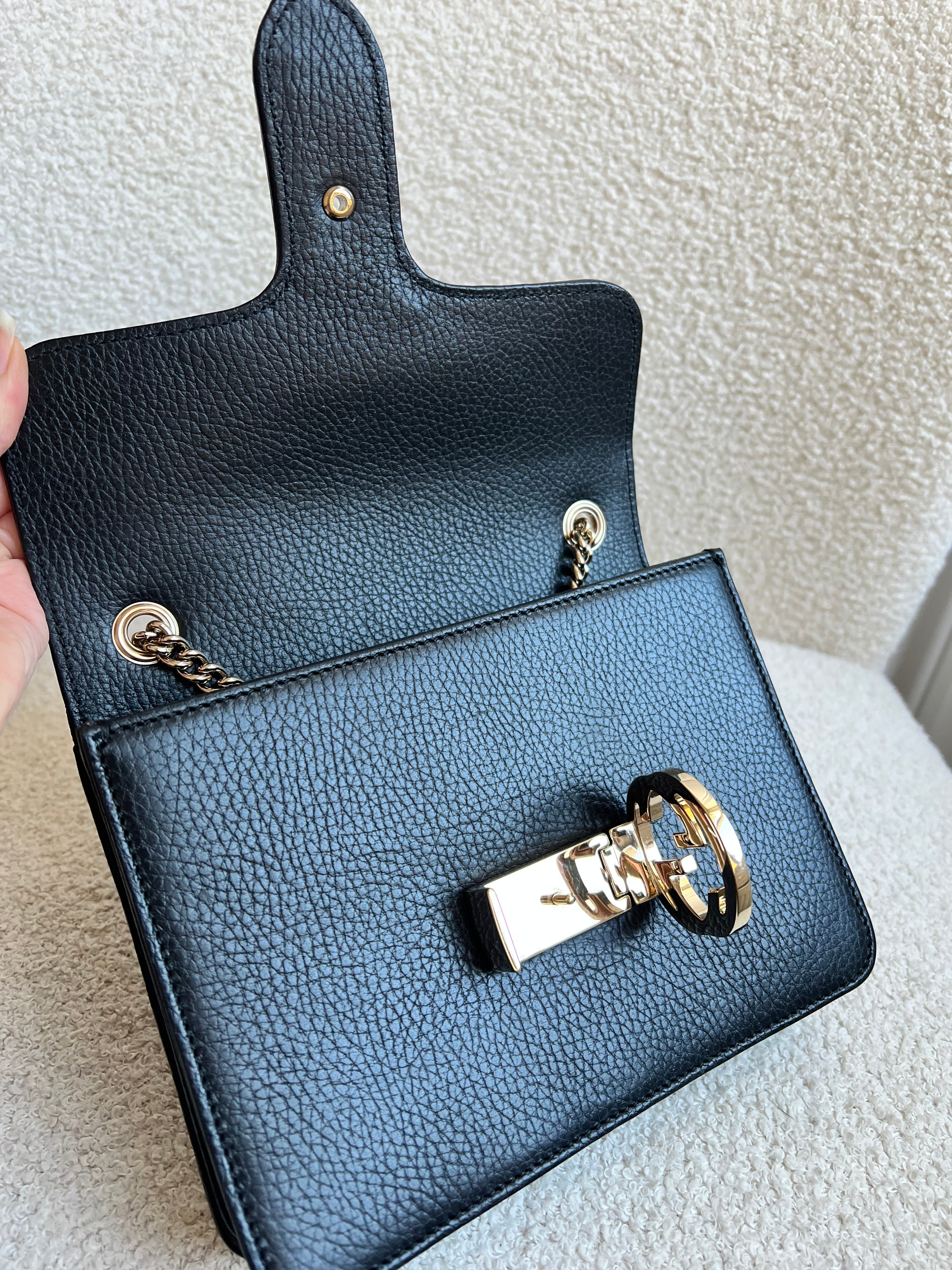 Gucci Interlocking GG Black Small Shoulder Bag