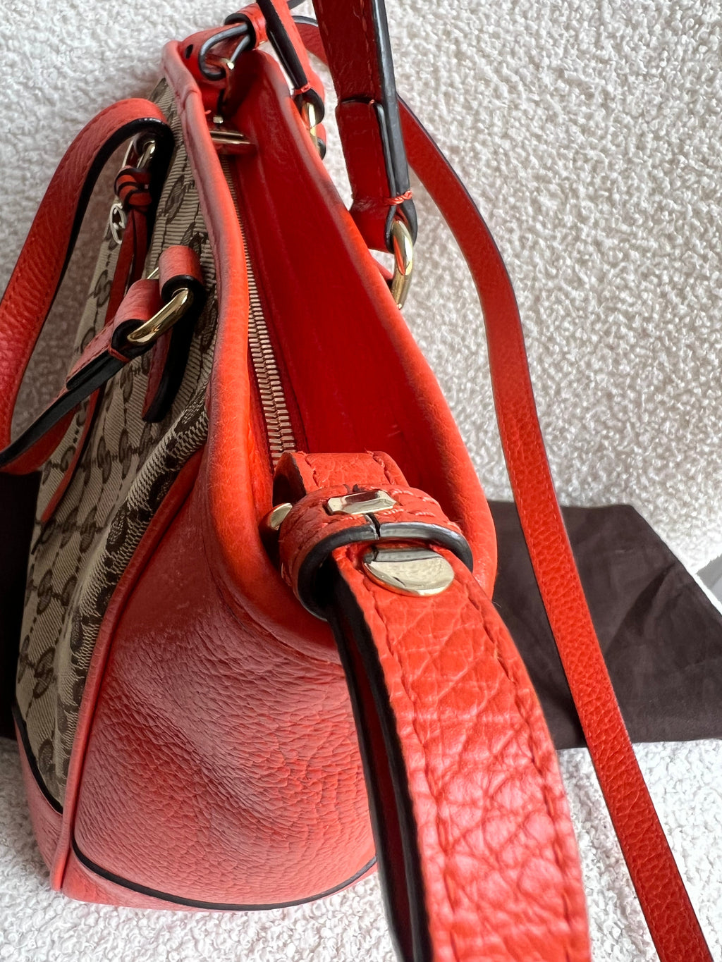 Gucci Bree GG canvas and orange Tote Bag