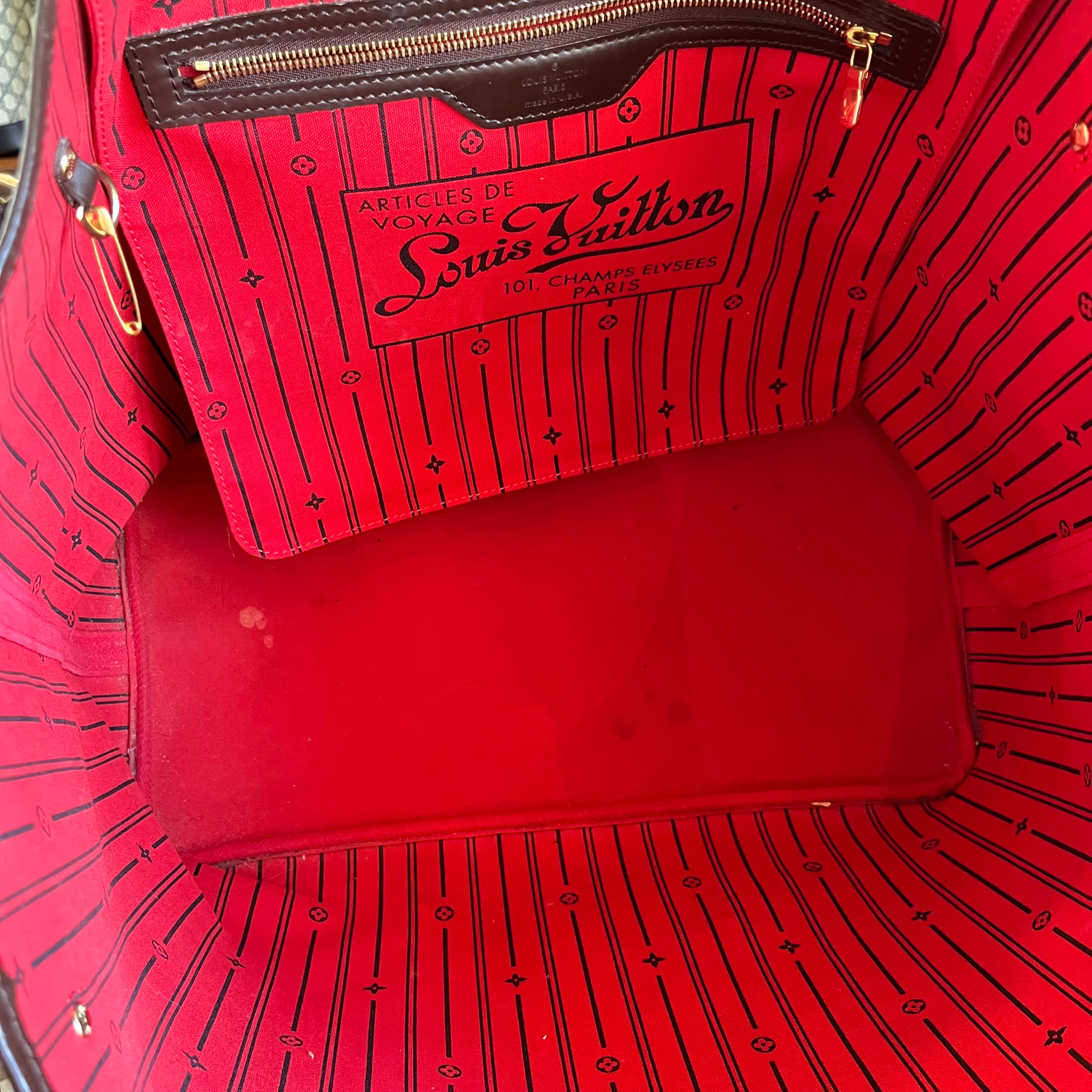 LOUIS VUITTON Neverfull GM Damier Ebene Canvas Tote Bag