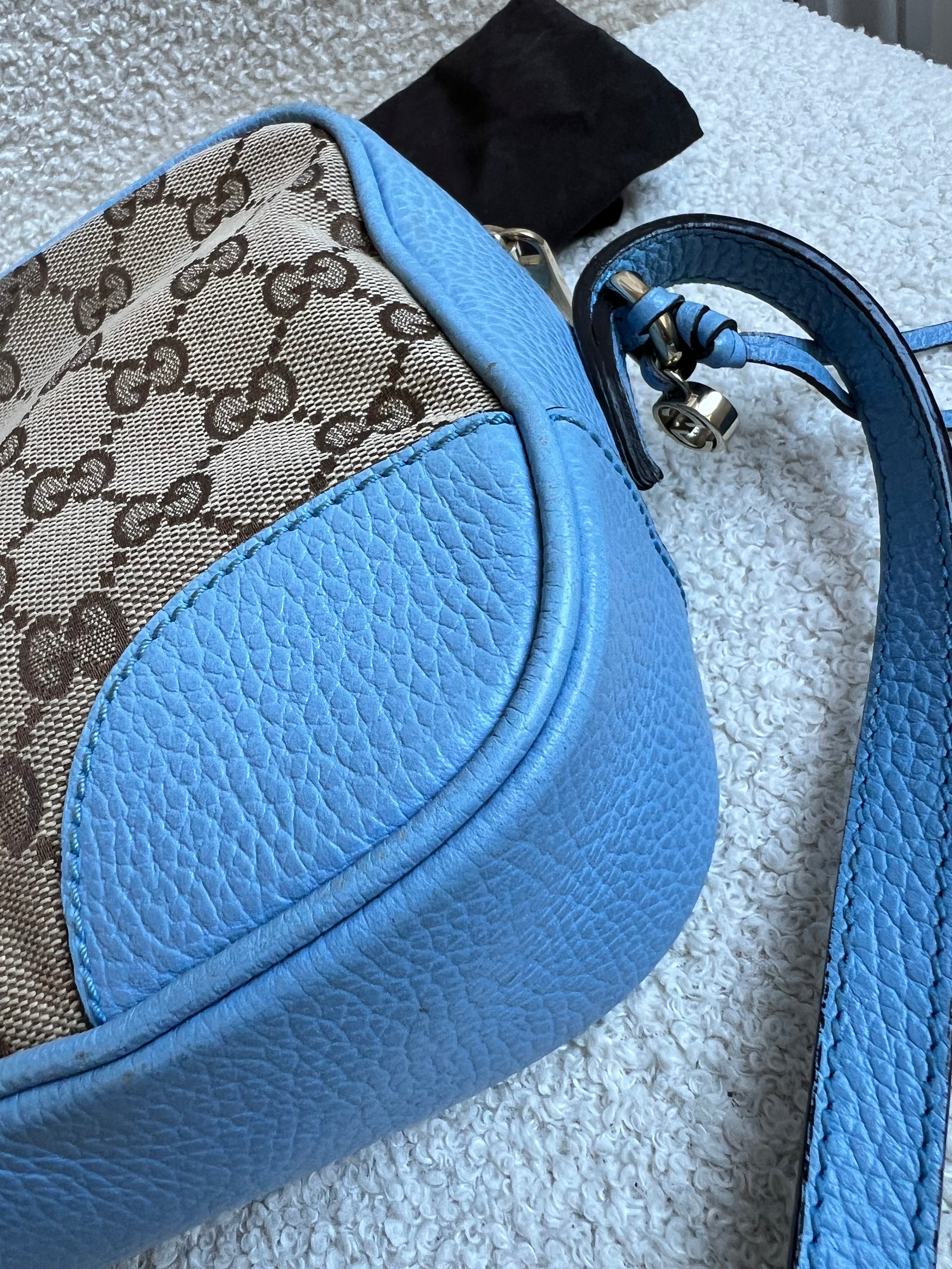 Gucci Bree GG Canvas Light Blue Small Messenger Bag
