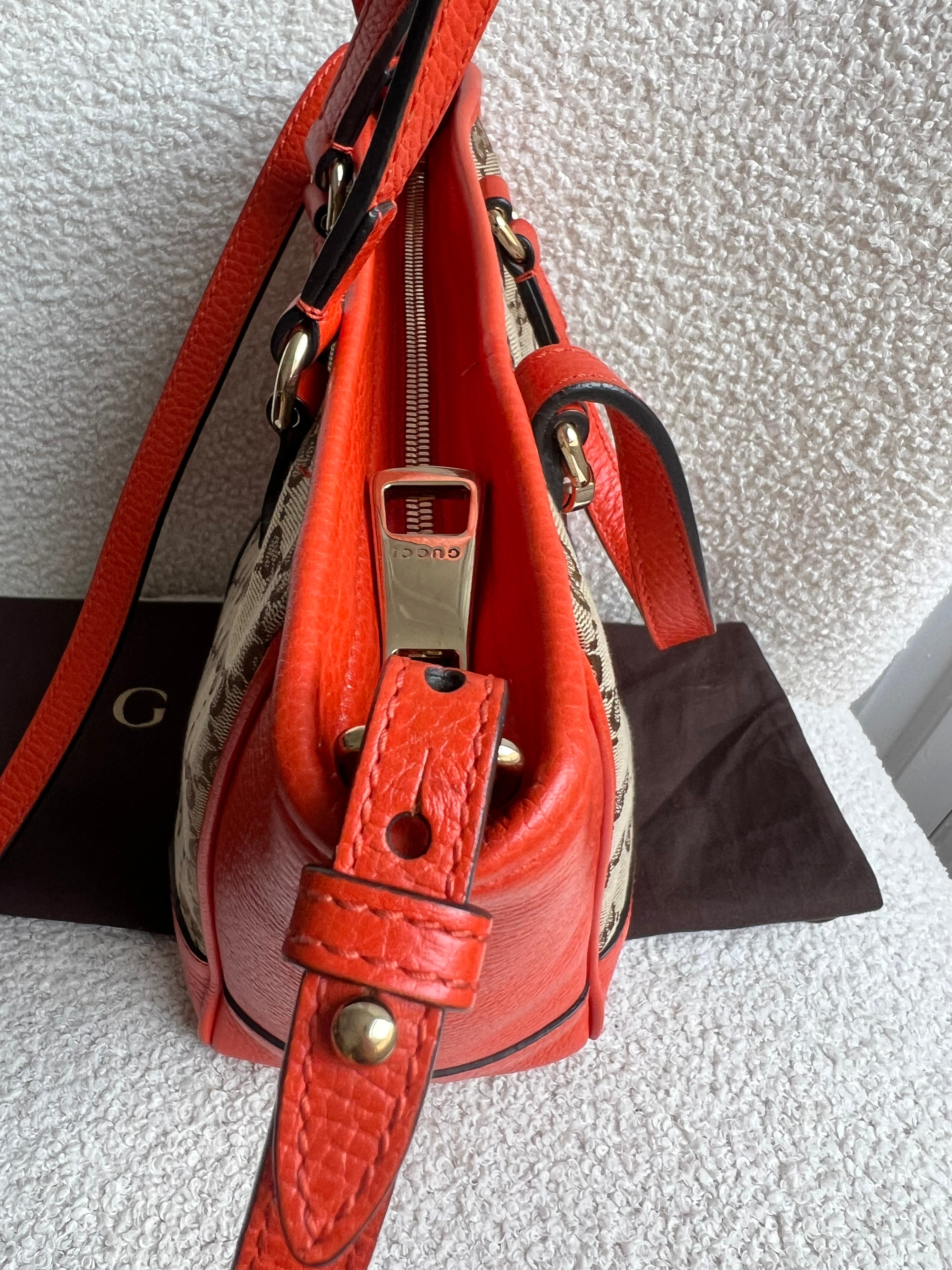 Gucci Bree GG canvas and orange Tote Bag