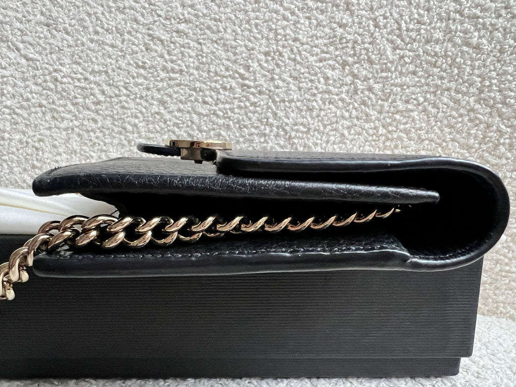 Gucci Black Interlocking GG Chain Wallet