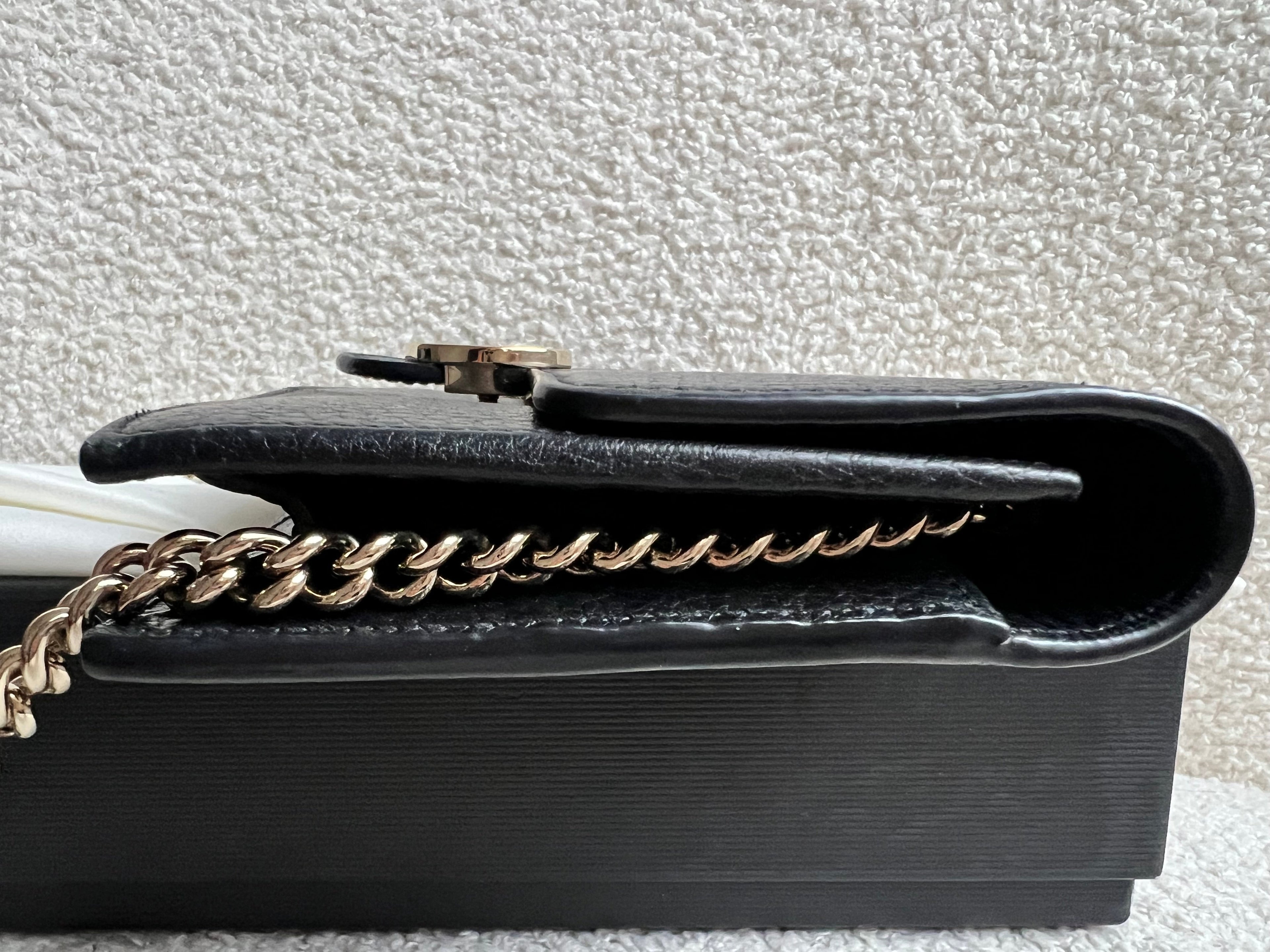 Gucci Black Interlocking GG Chain Wallet