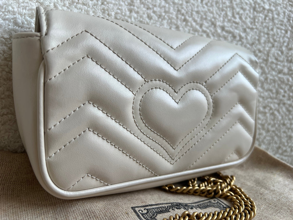 Gucci GG White Marmont Super Mini Shoulder Bag (RRP £985)
