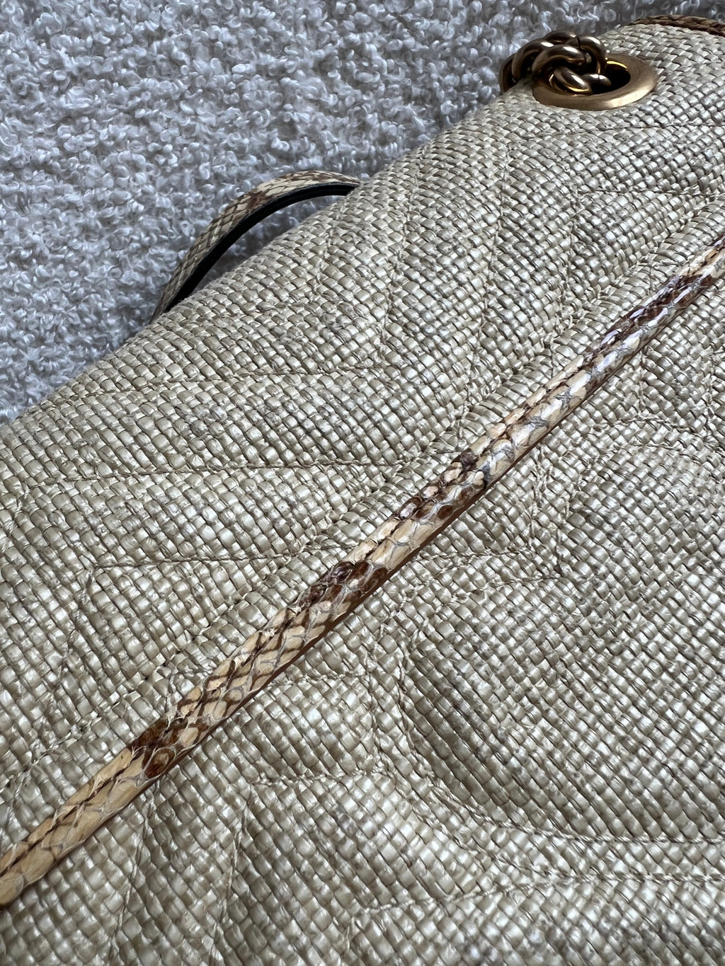 Gucci GG Beige Raffia Marmont Small Shoulder Bag (RRP £1,570)