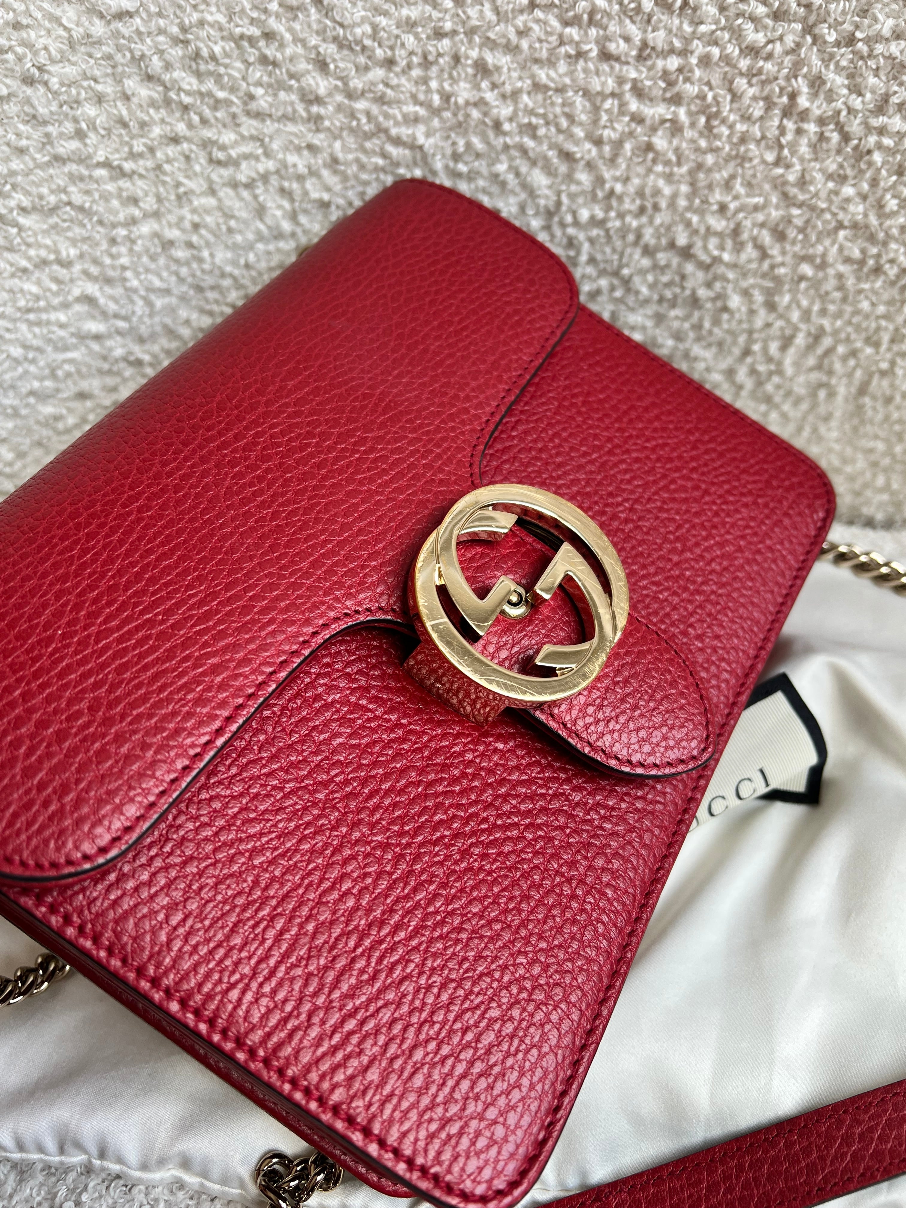 Gucci Interlocking GG Red Small Shoulder Bag