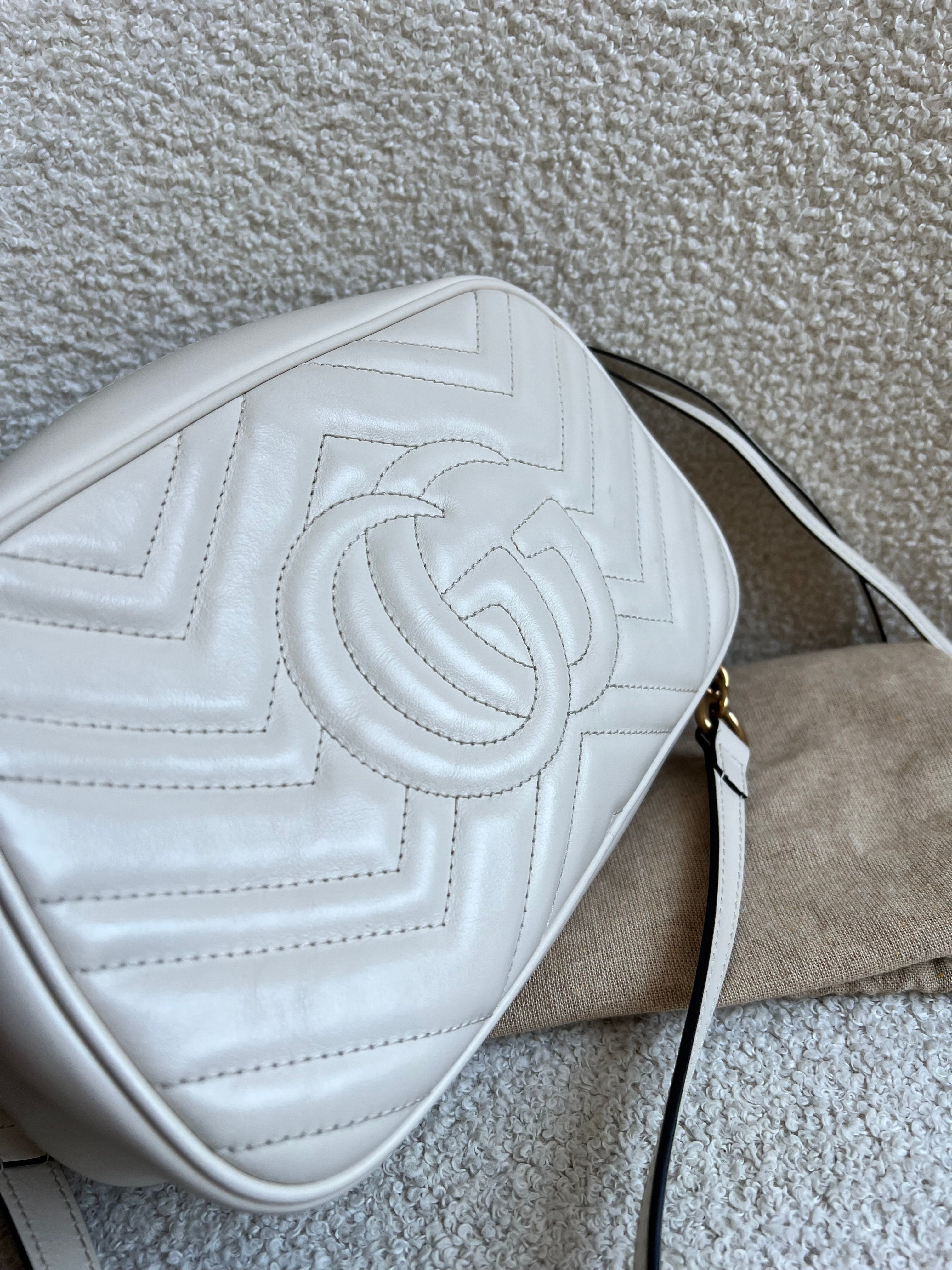 Gucci GG White Marmont Small Shoulder Bag (RRP £1440)