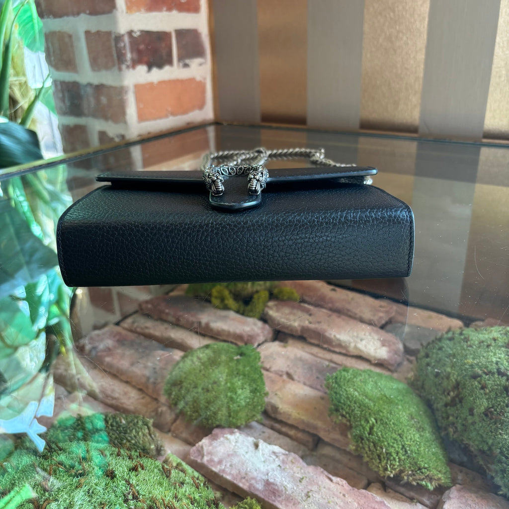 GUCCI Black Leather Dionysus Wallet On Chain