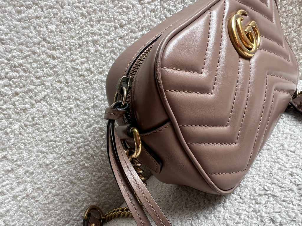 Gucci GG Dusty Pink Marmont Mini Shoulder Bag (RRP £1,360)