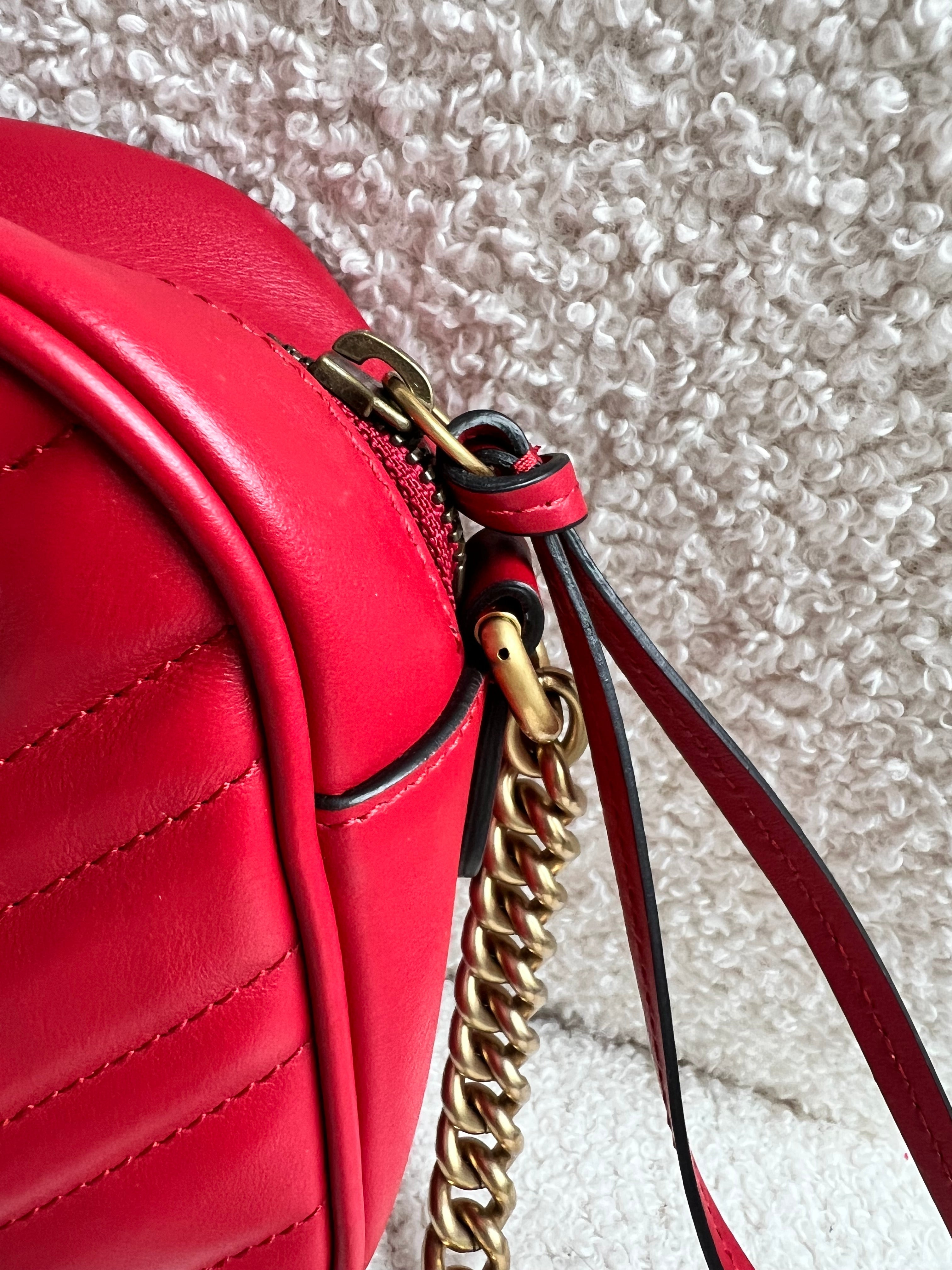 Gucci GG Red Marmont Small Shoulder Bag (RRP £1,440)
