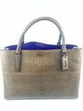 COACH Brown Python Solid Handbag