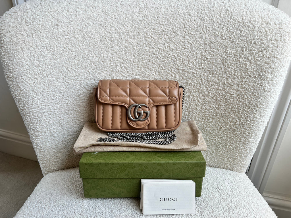 Gucci GG Beige Marmont Super Mini Aria Shoulder Bag (RRP £985)