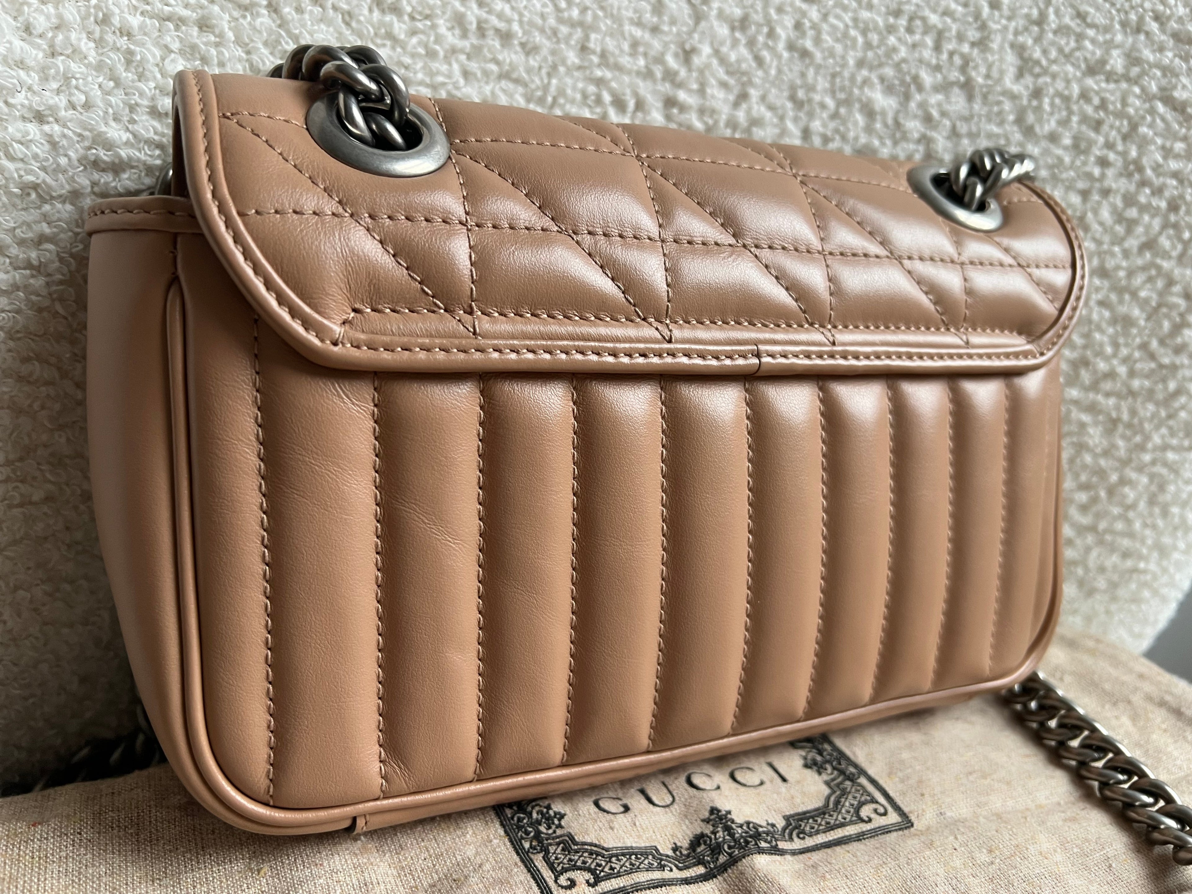 Gucci GG Beige Aria Marmont Mini Shoulder Bag (RRP £1800)