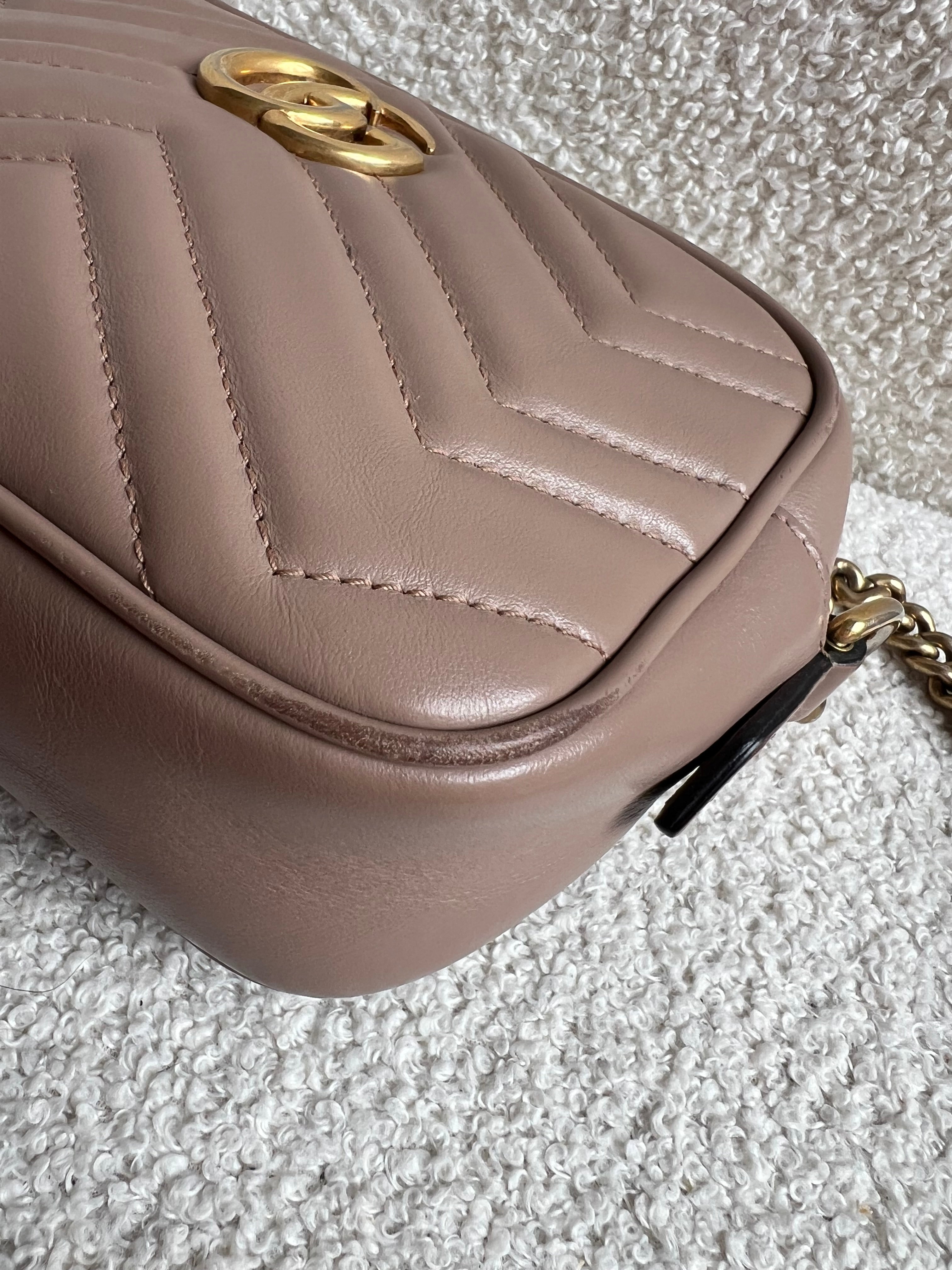 Gucci GG Dusty Pink Marmont Mini Shoulder Bag (RRP £1,360)