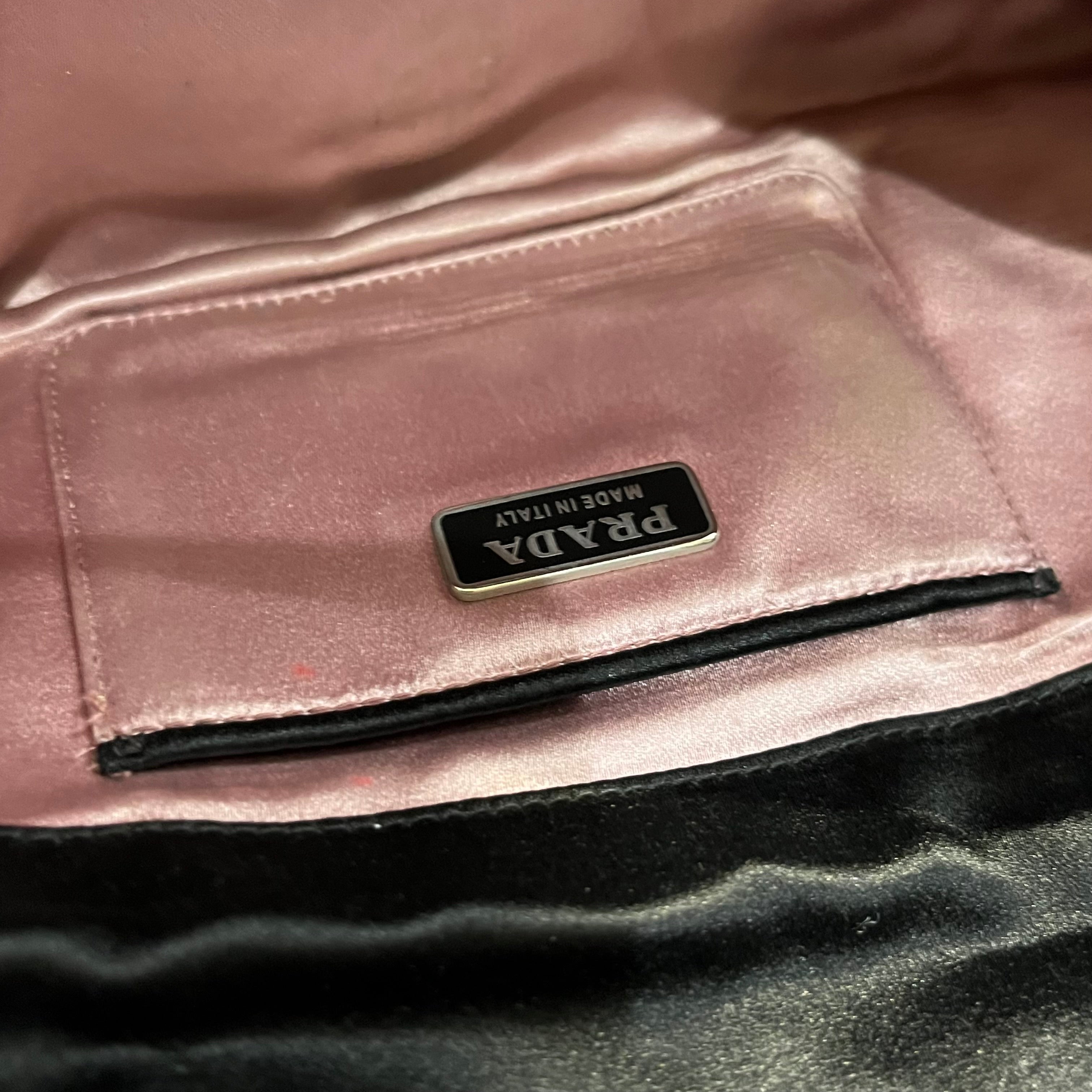 PRADA Black Raso Silk Clutch