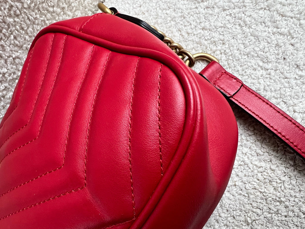 Gucci GG Red Marmont Small Shoulder Bag (RRP £1,440)