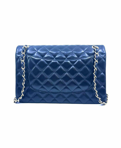 CHANEL Jumbo Double Flap Bag Black Lambskin Quilted Handbag