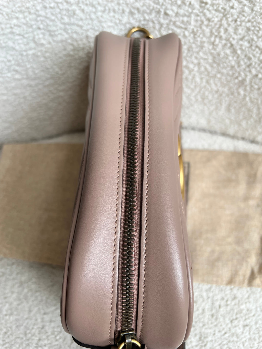 Gucci GG Marmont Porcelain Rose Small Shoulder Bag (RRP £1440)