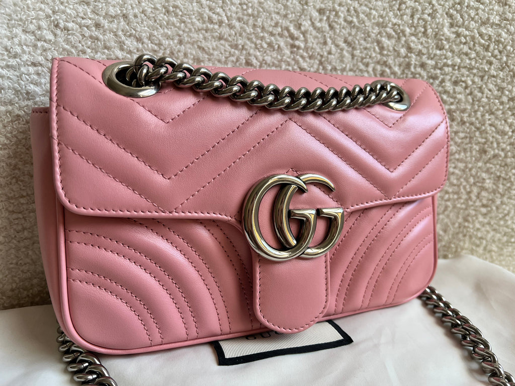 Gucci GG Pale Pink Marmont Mini Shoulder Bag (RRP £1,890)