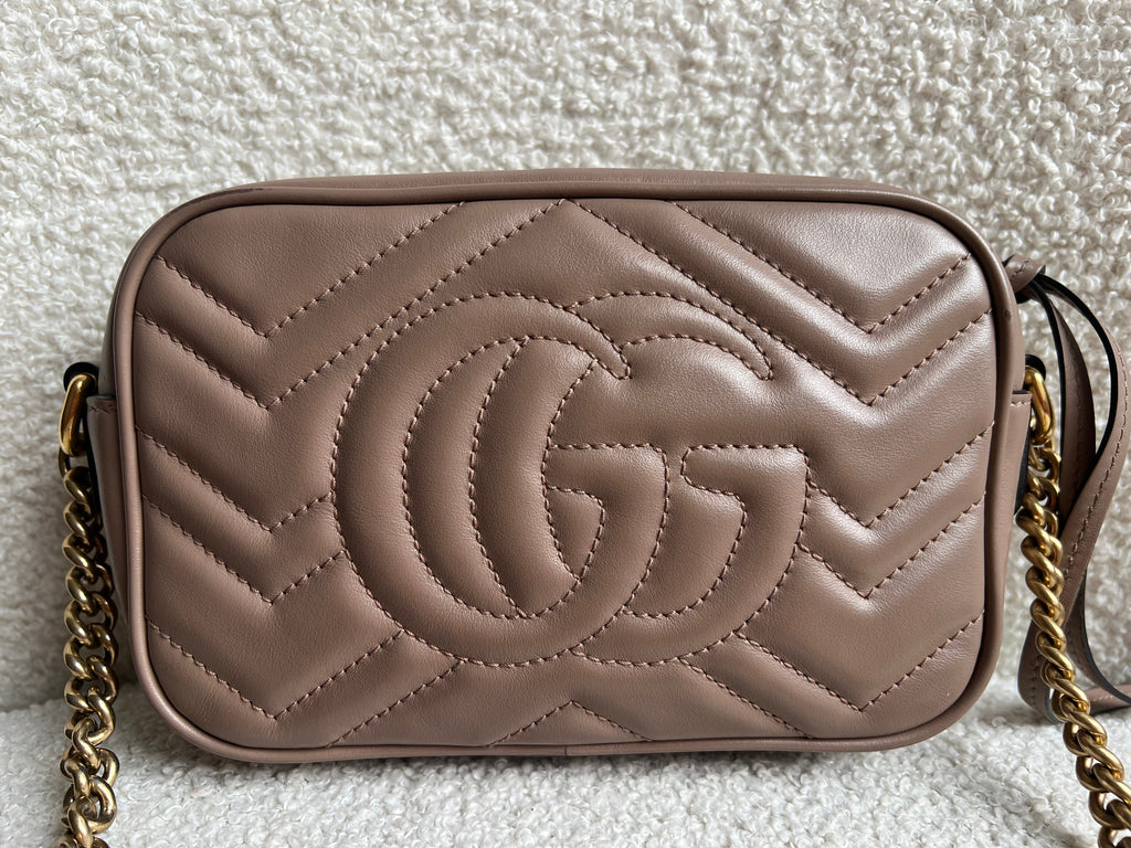 Gucci GG Dusty Pink Marmont Mini Shoulder Bag (RRP £1,360)