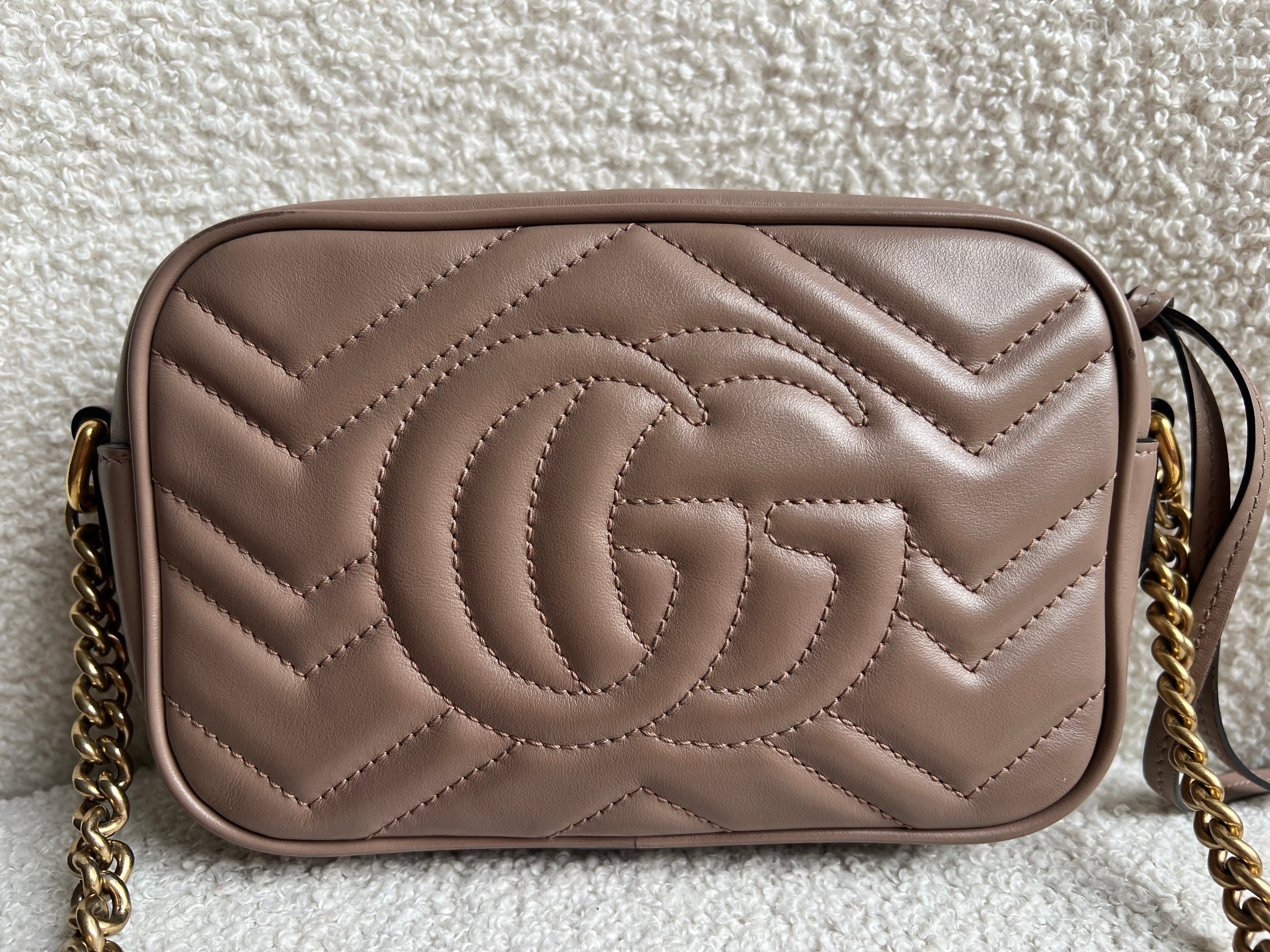 Gucci GG Dusty Pink Marmont Mini Shoulder Bag (RRP £1,360)