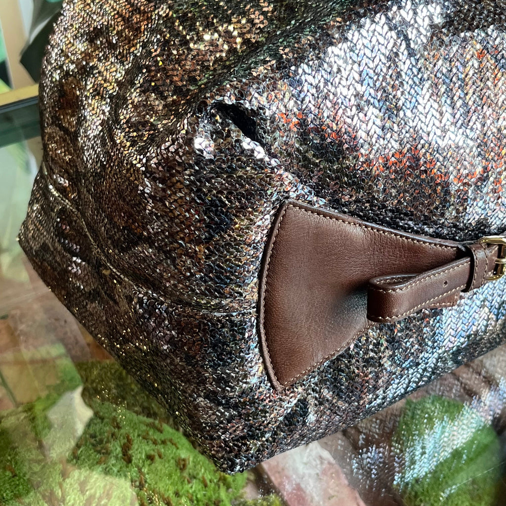 JIMMY CHOO Multicolor Sequin Python Hobo