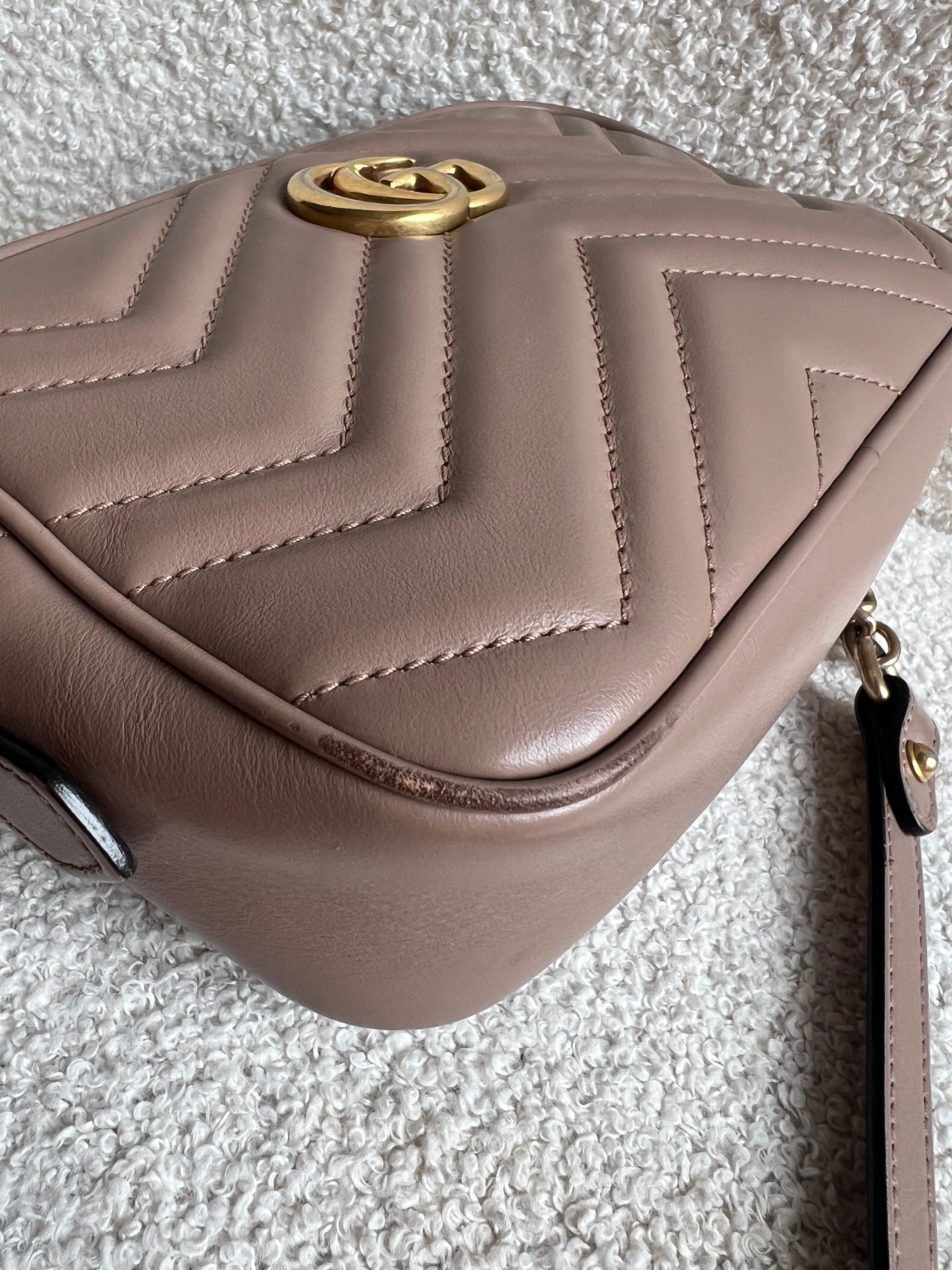 Gucci GG Dusty Pink Marmont Mini Shoulder Bag (RRP £1,360)