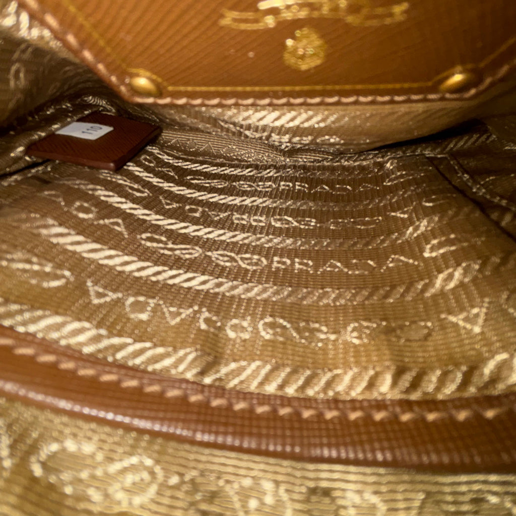 PRADA Tobacco Tessuto Nylon and Leather Logo Mini Messenger Bag