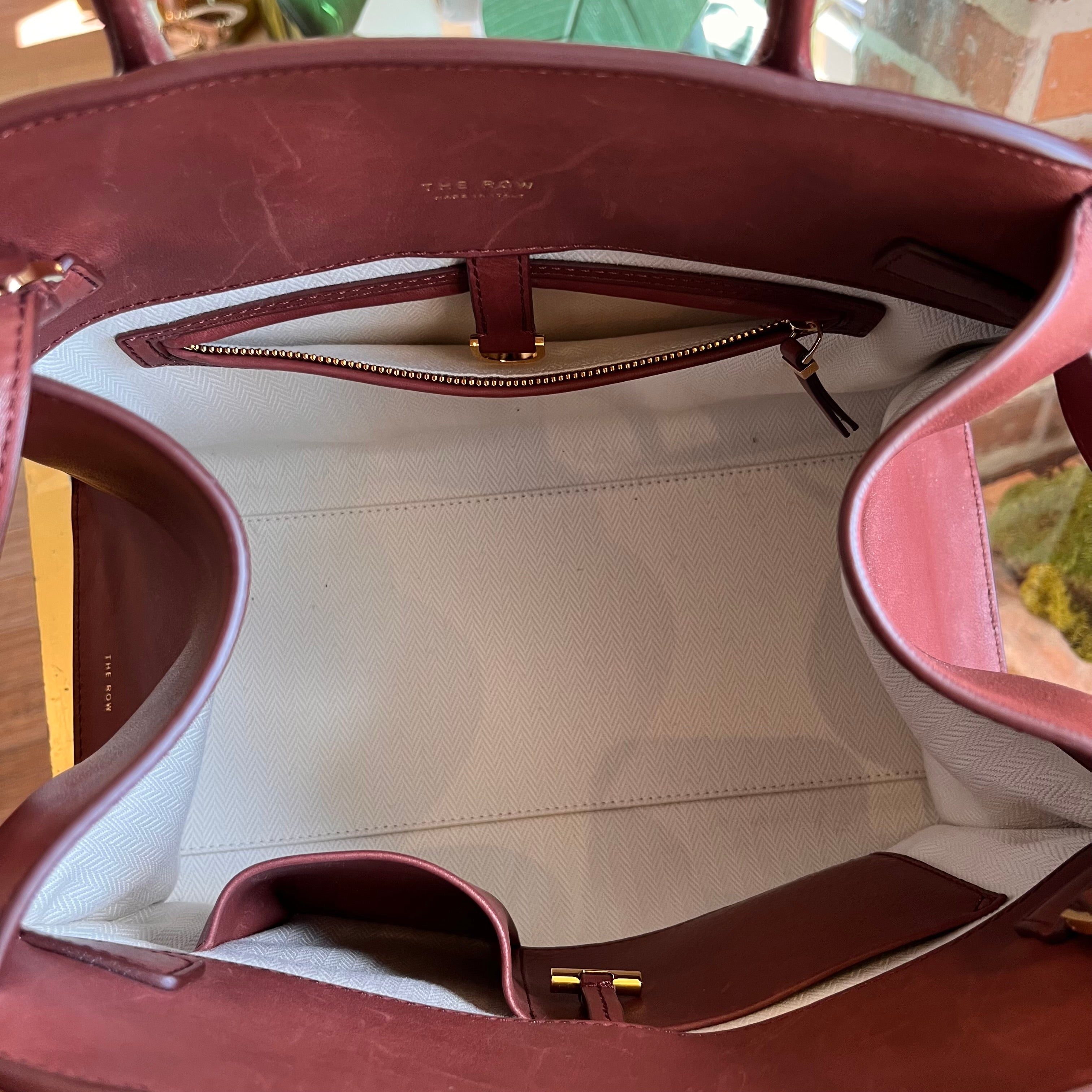 THE ROW Margaux 12 Brown Calfskin Tote Bag