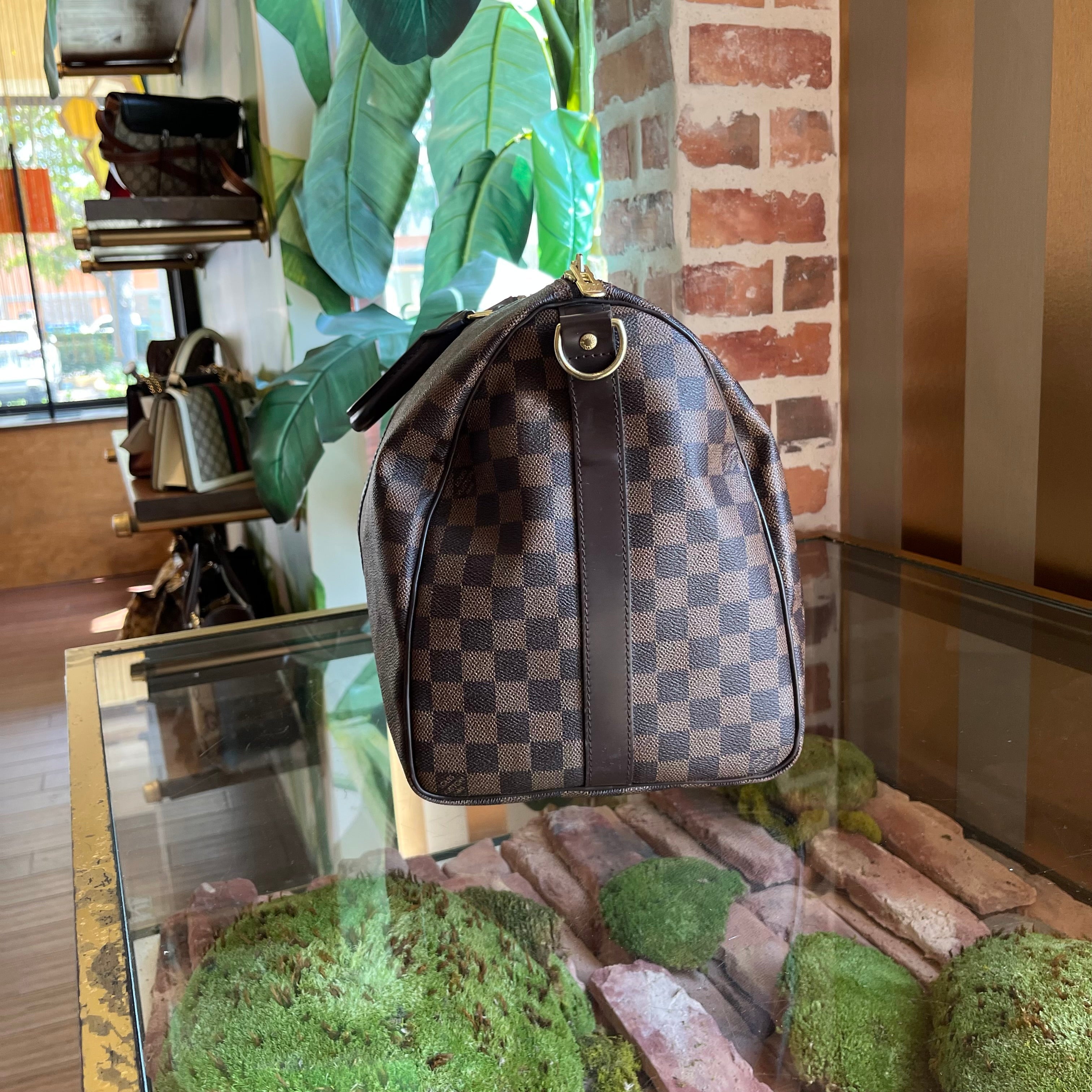 LOUIS VUITTON Keepall Bandoulière 45 Damier Ebene Canvas Weekend Bag