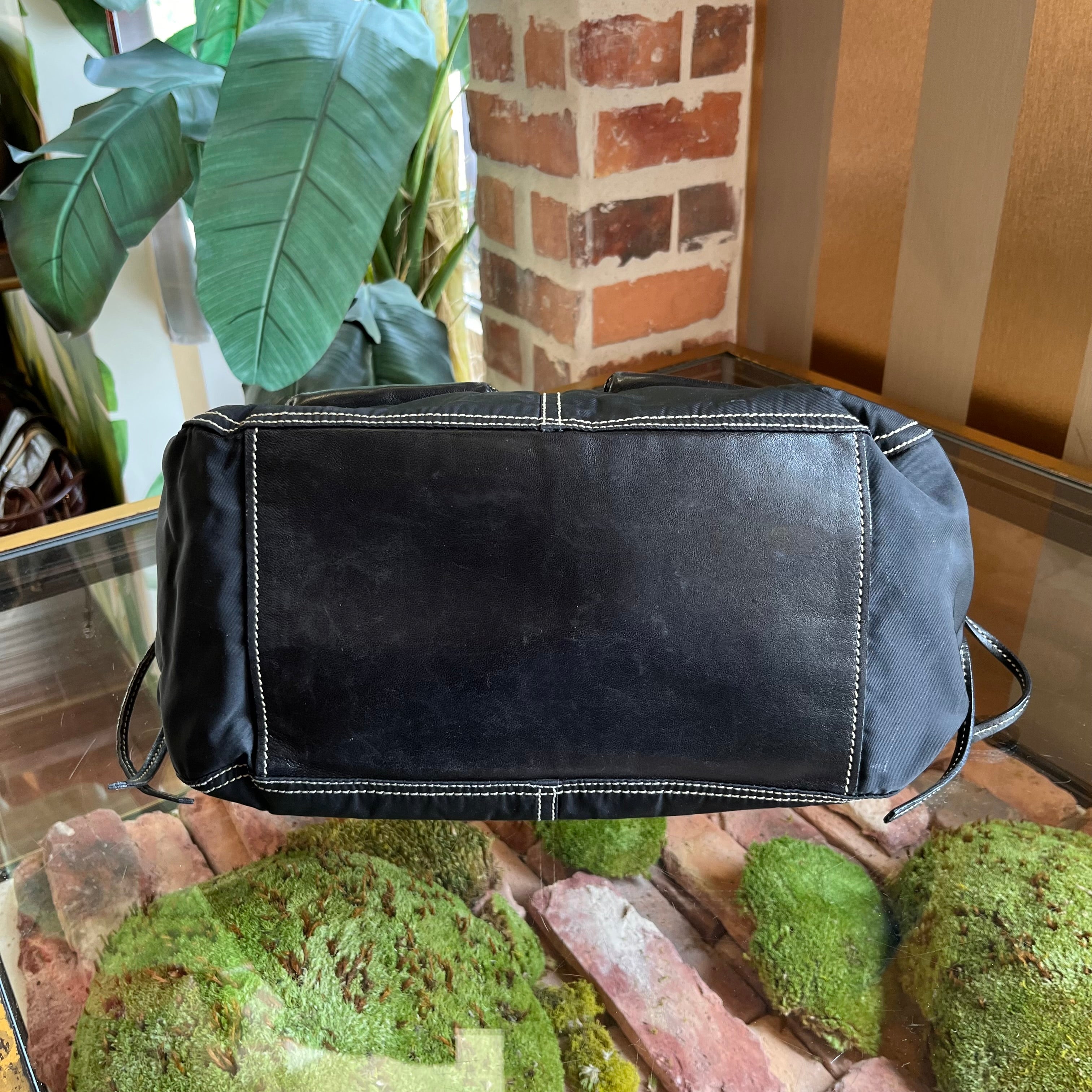 PRADA Vintage Black Nylon Multipocket Shoulder Bag
