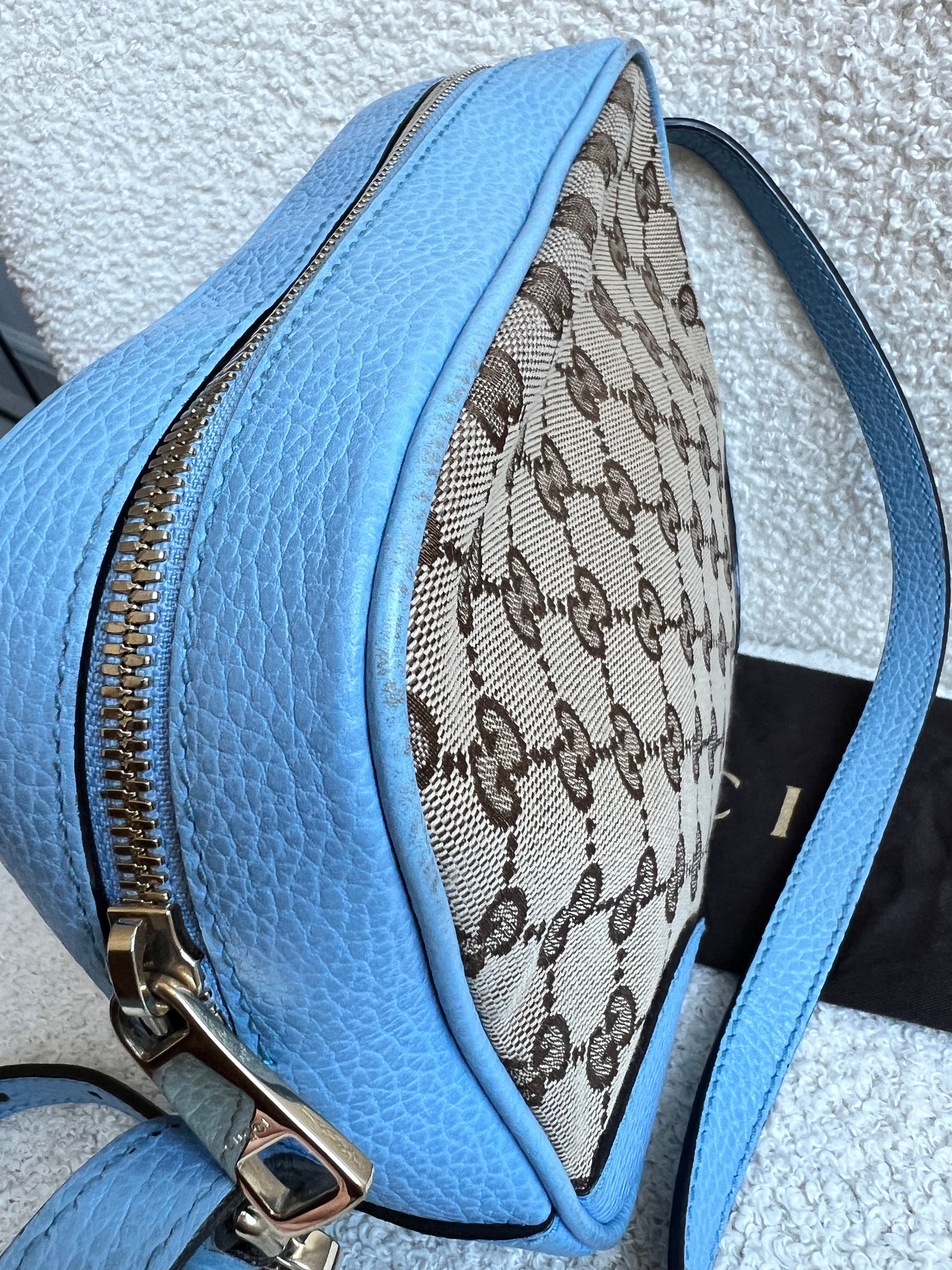 Gucci Bree GG Canvas Light Blue Small Messenger Bag