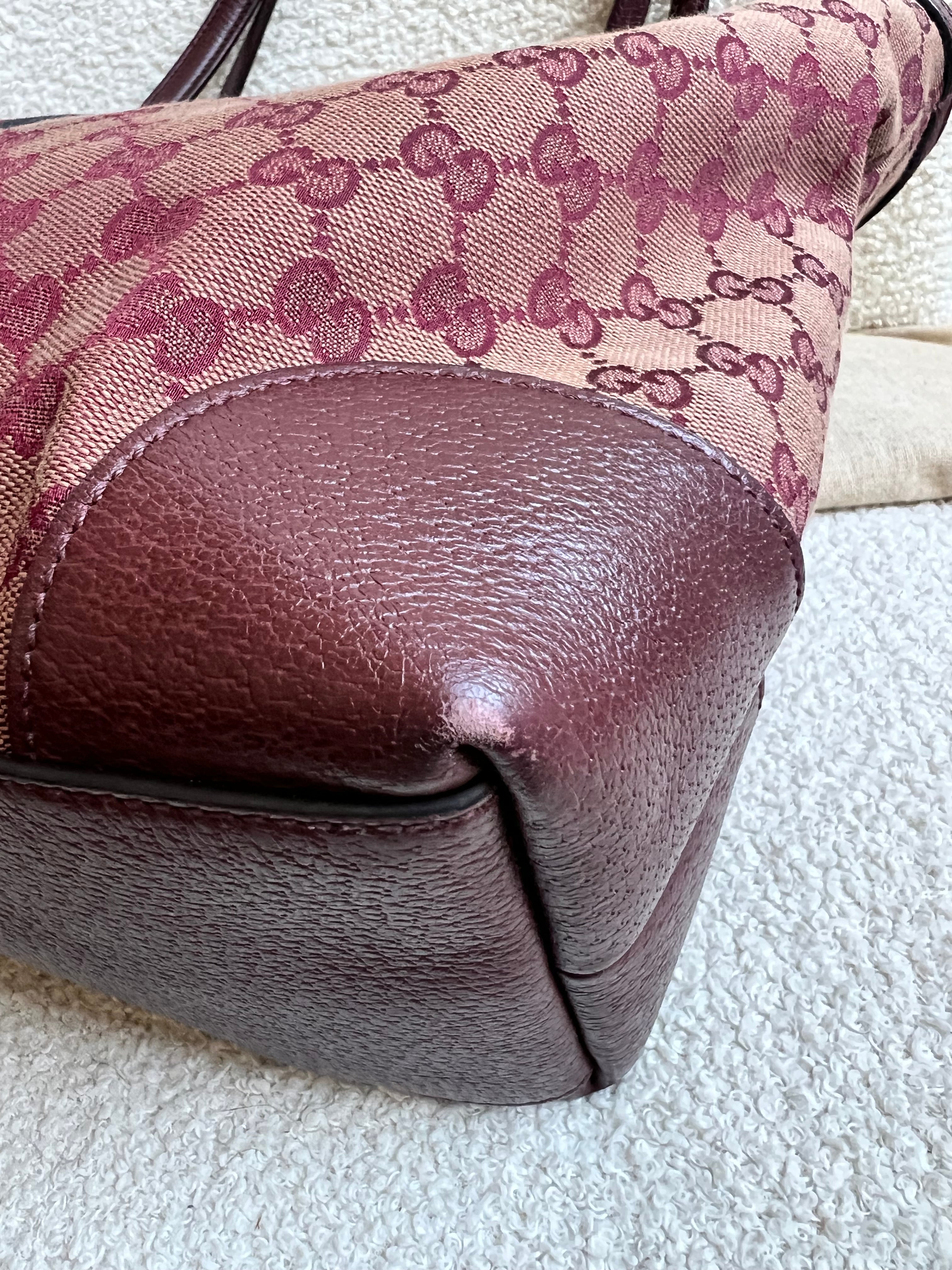 Gucci Burgundy Ophidia GG Supreme Medium Tote