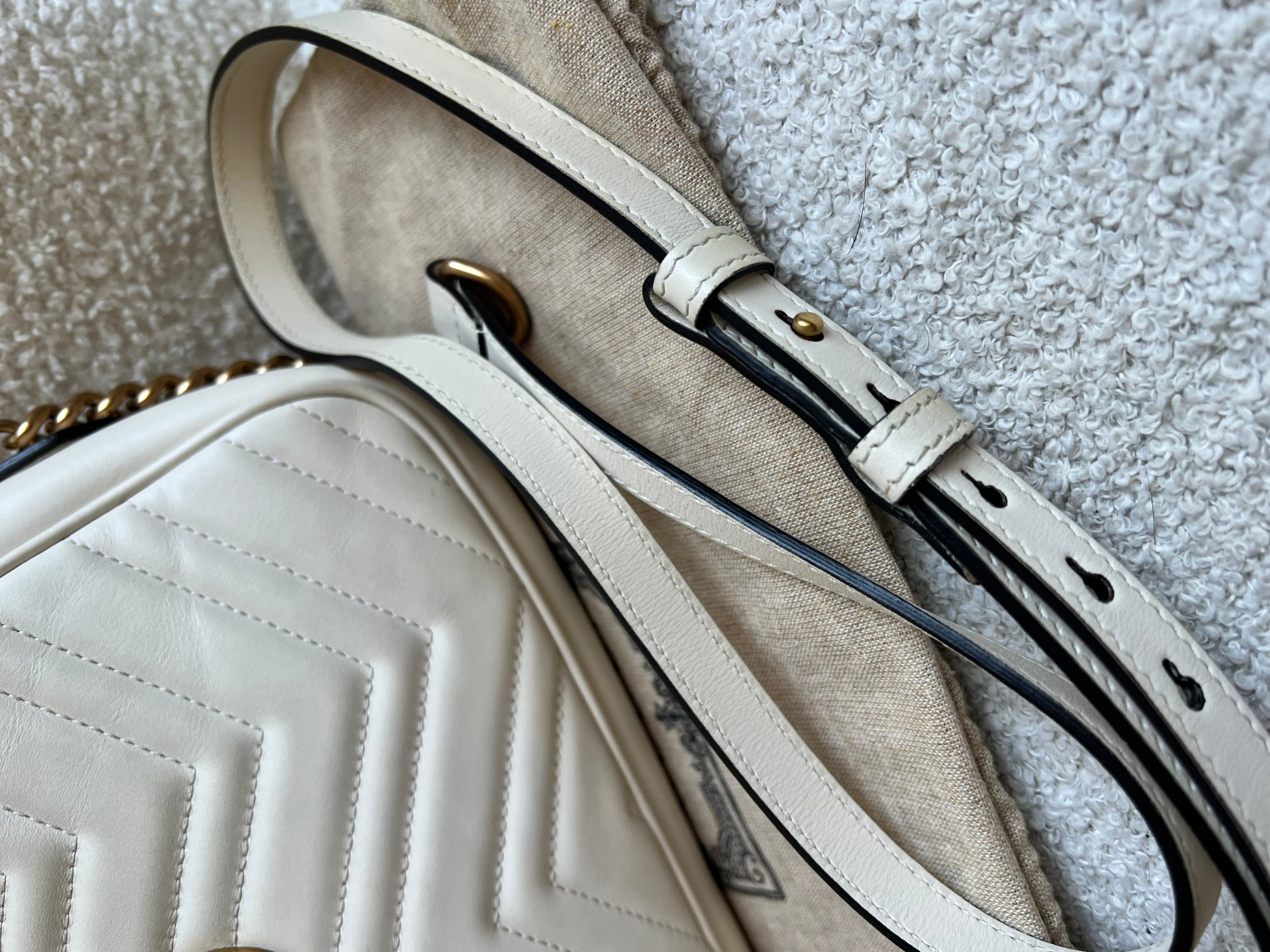 Gucci GG White Marmont Small Shoulder Bag (RRP £1440)