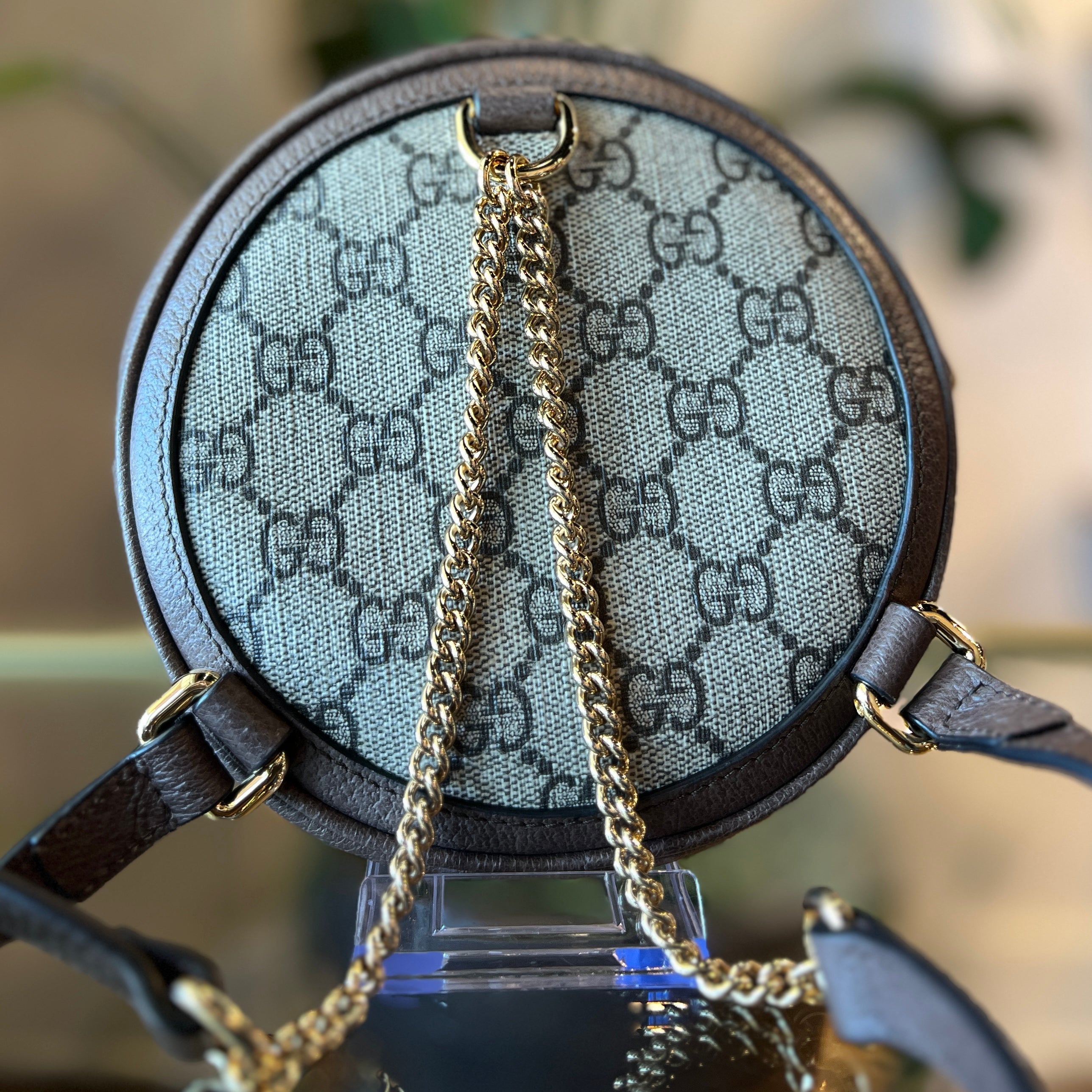 GUCCI GG Surpreme Ophidia Round Backpack
