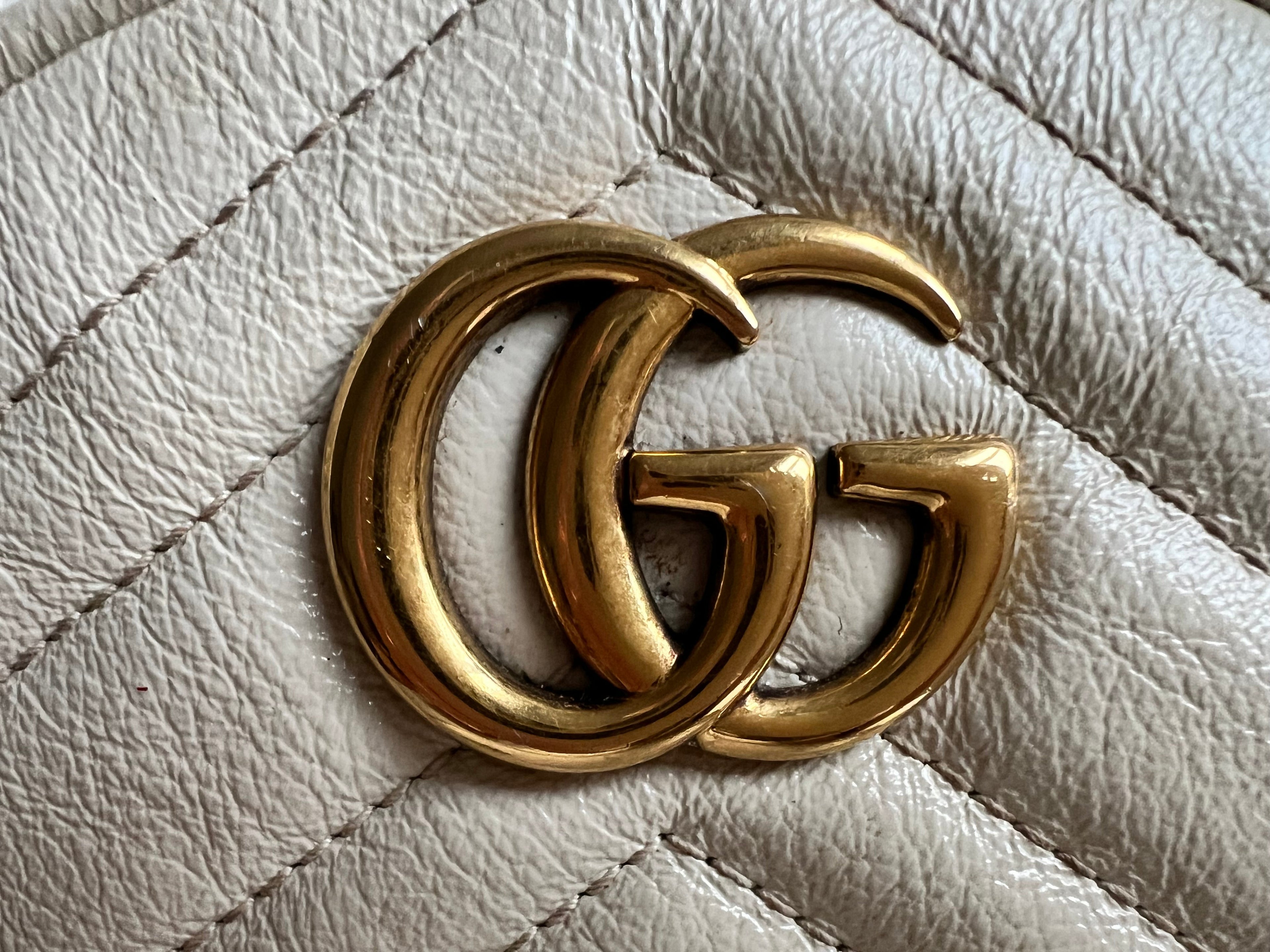 Gucci GG Round White Marmont Small Shoulder Bag (RRP £1,090)