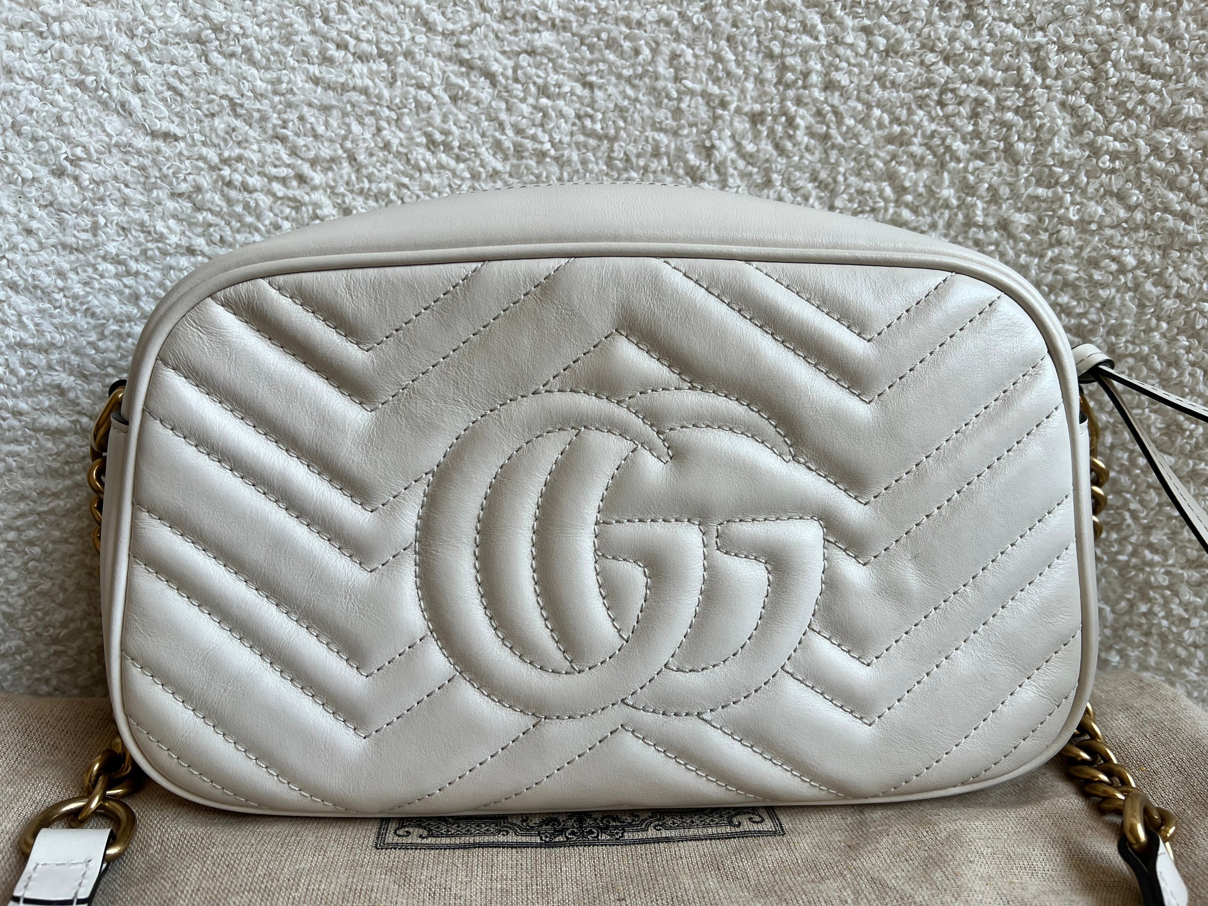 Gucci GG White Marmont Small Shoulder Bag (RRP £1440)