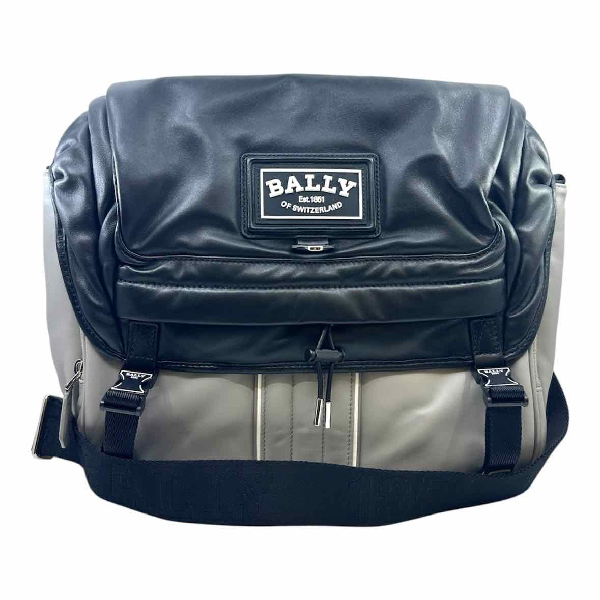 BALLY Black, grey Leather Color Block Backpack
