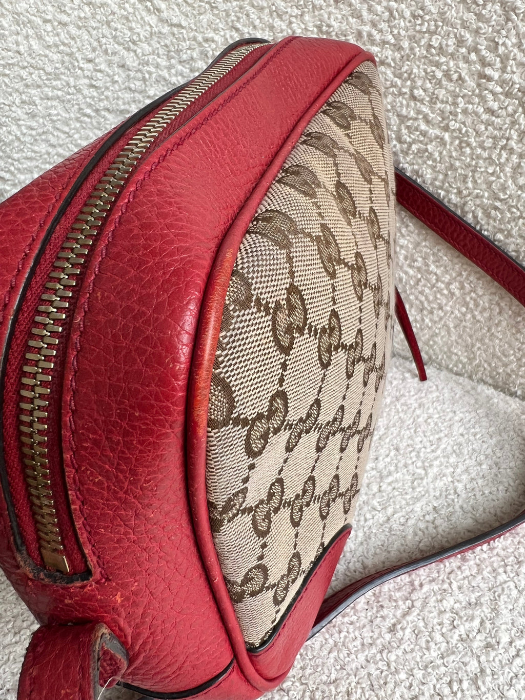 Gucci Bree GG Canvas Red Small Messenger Bag