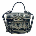 DELVAUX Tempete Le Gladiator Silver, Black PVC Geometric Handbag