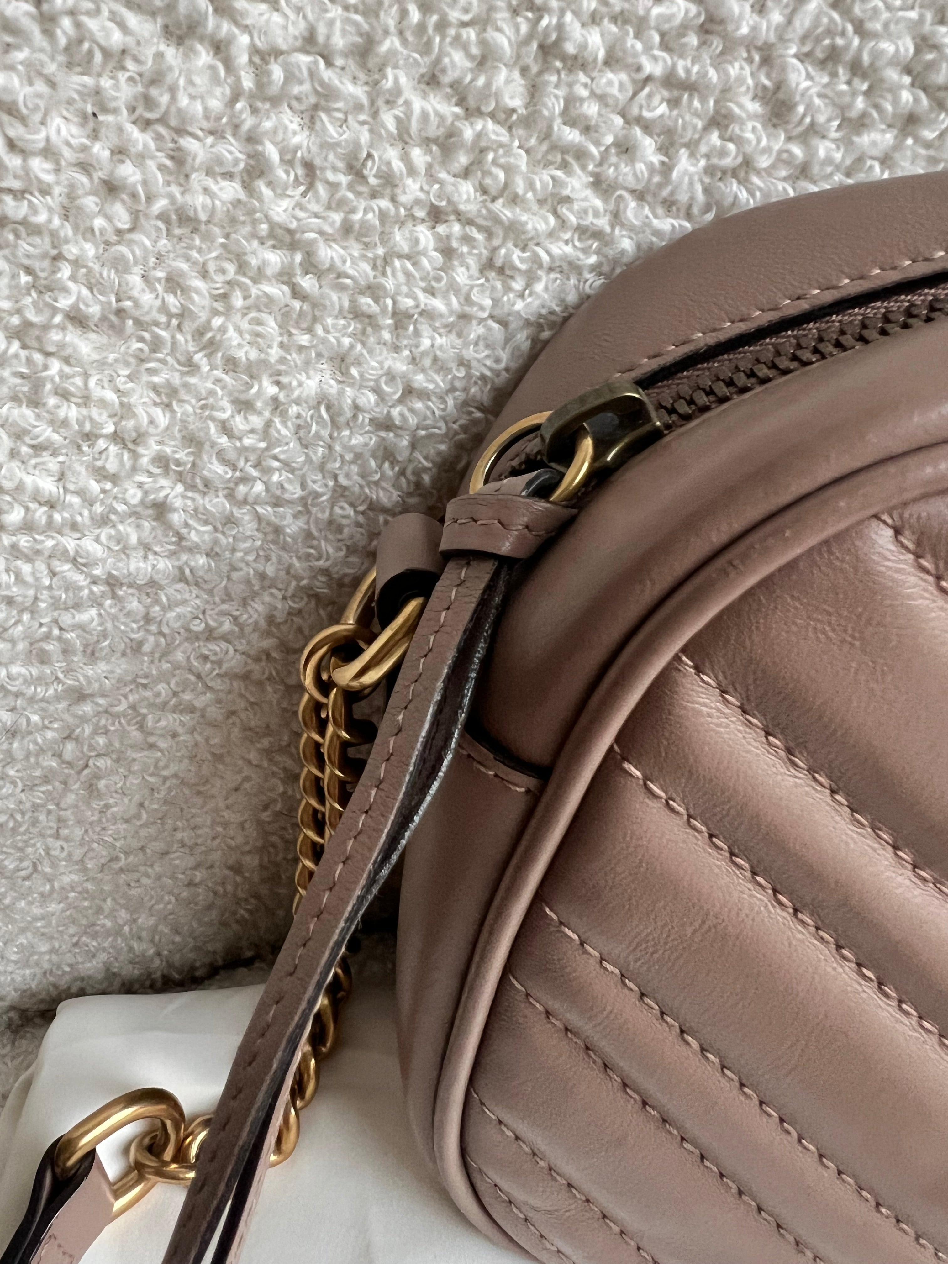 Gucci GG Marmont Dusty Pink Small Shoulder Bag (RRP £1440)