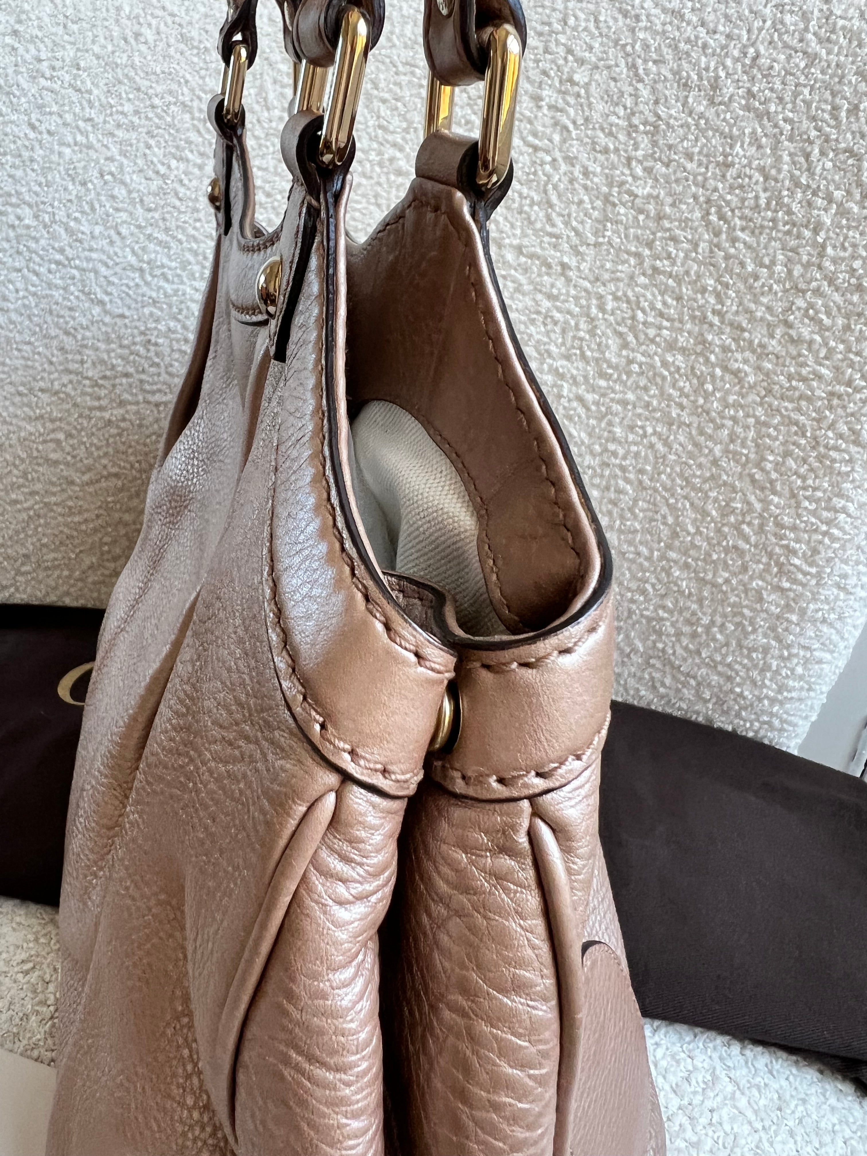 Gucci Winter Rose Leather Medium Sukey Tote Bag