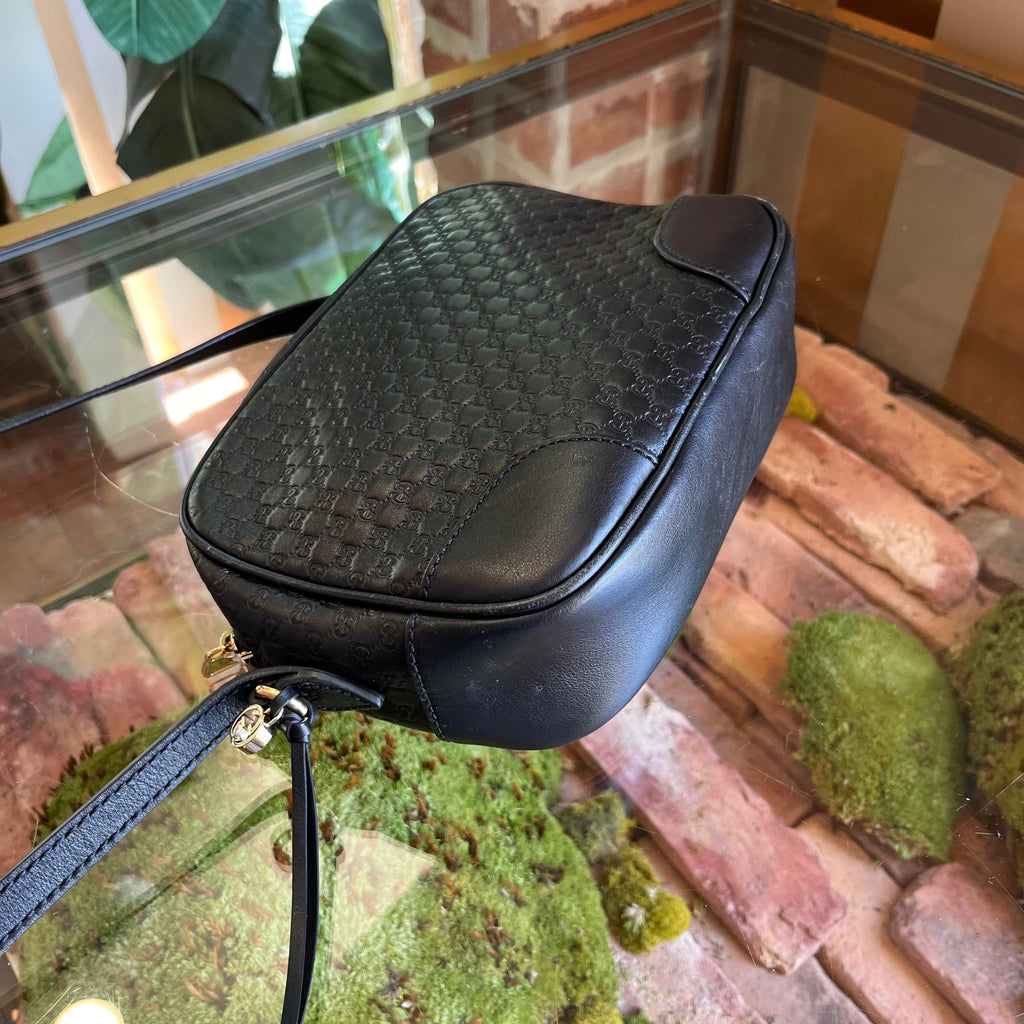GUCCI Bree Black Guccissima Leather Crossbody Bag