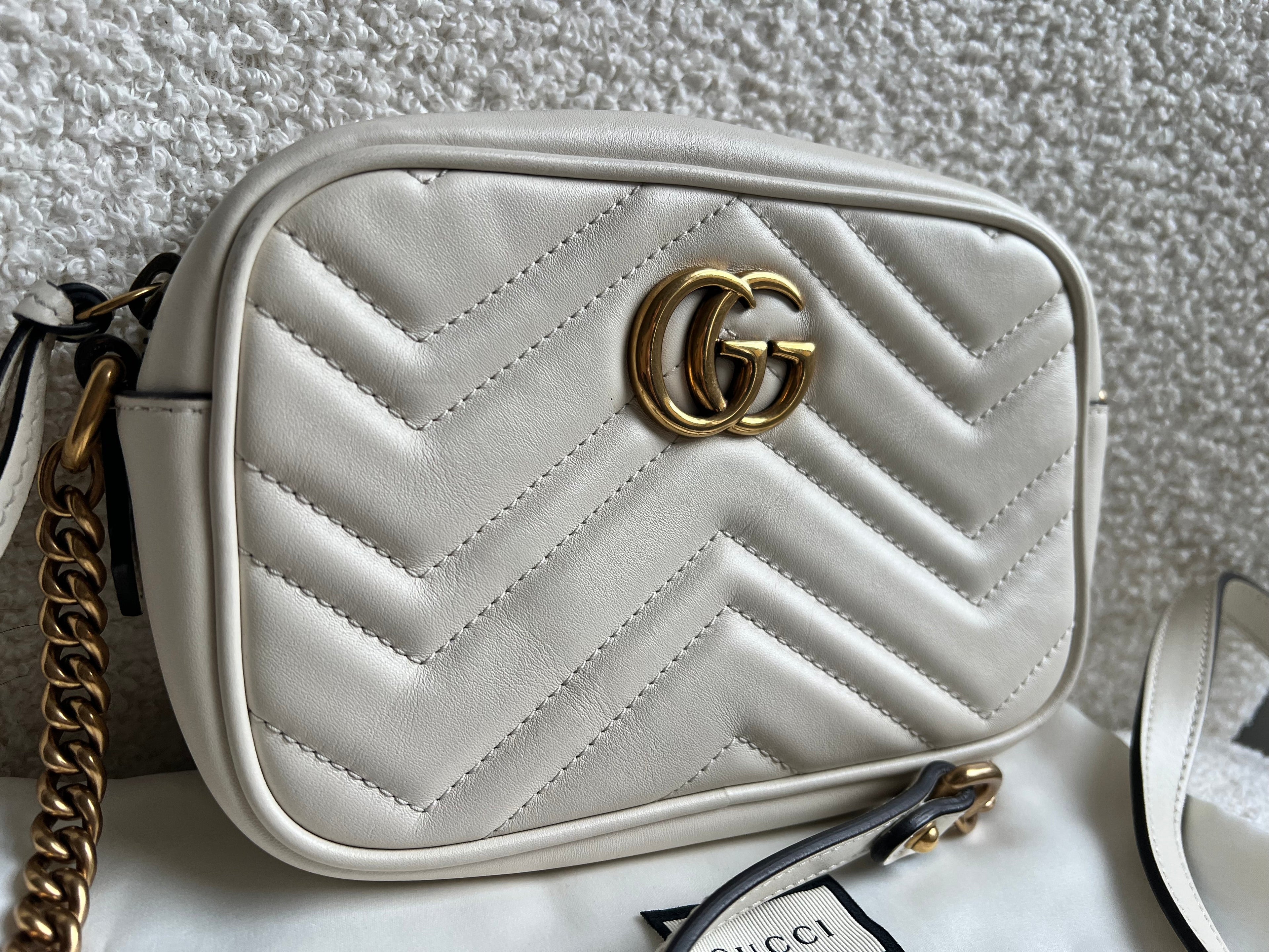 Gucci GG White Marmont Mini Shoulder Bag (RRP £1,360)