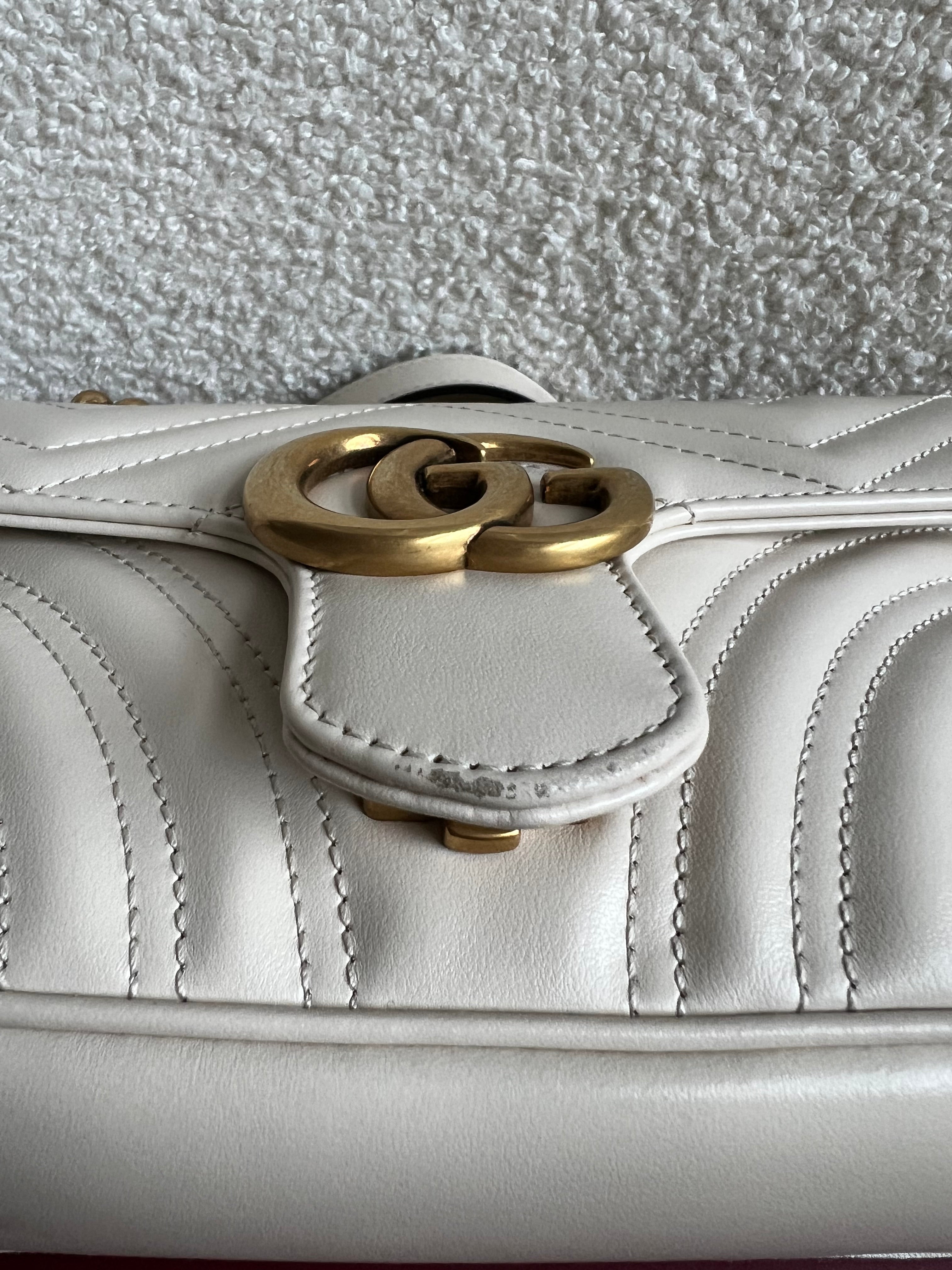 Gucci GG White Marmont Mini Shoulder Bag (RRP £1,890)