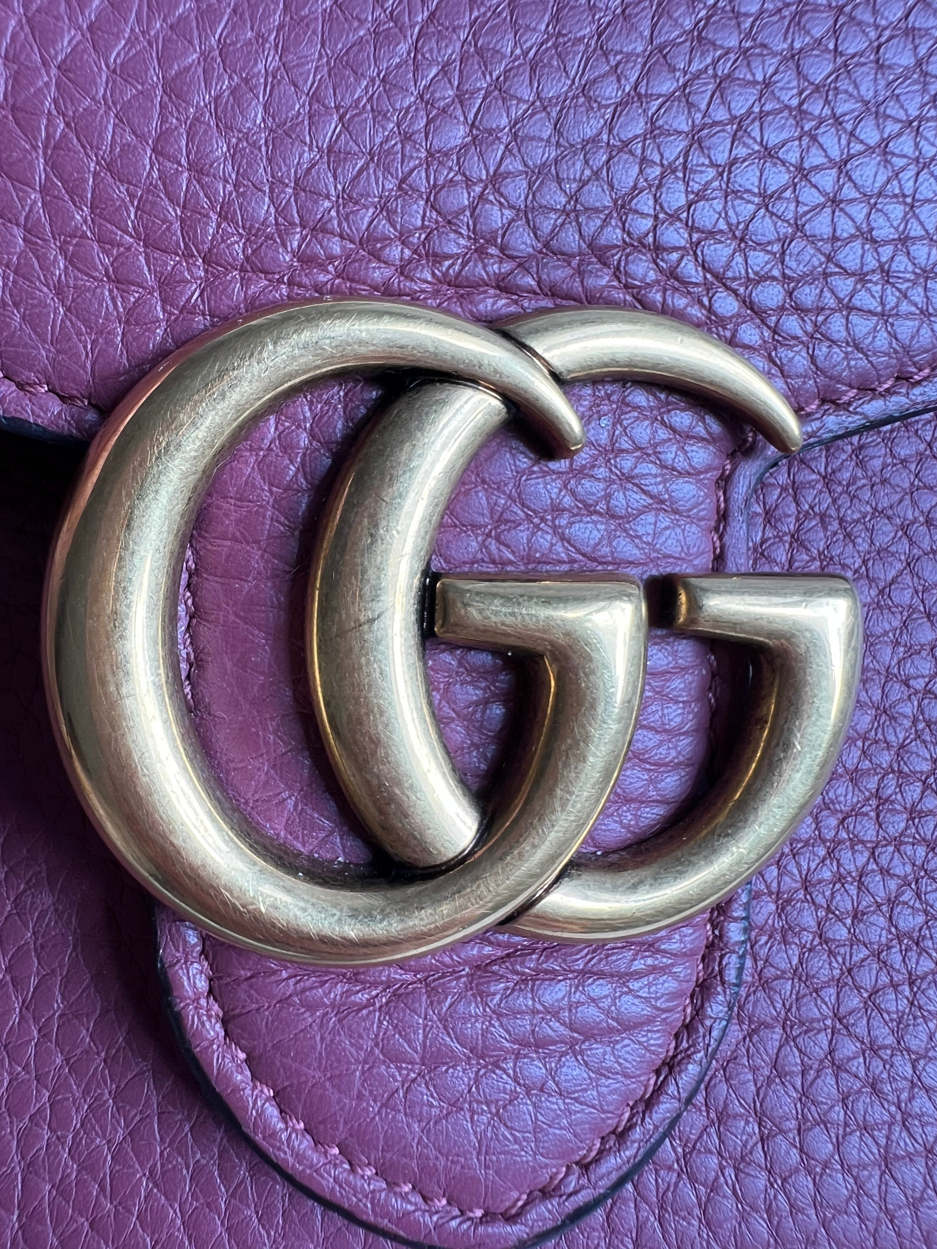 Gucci Rose Pink GG Marmont Chain Wallet (RRP £1195)