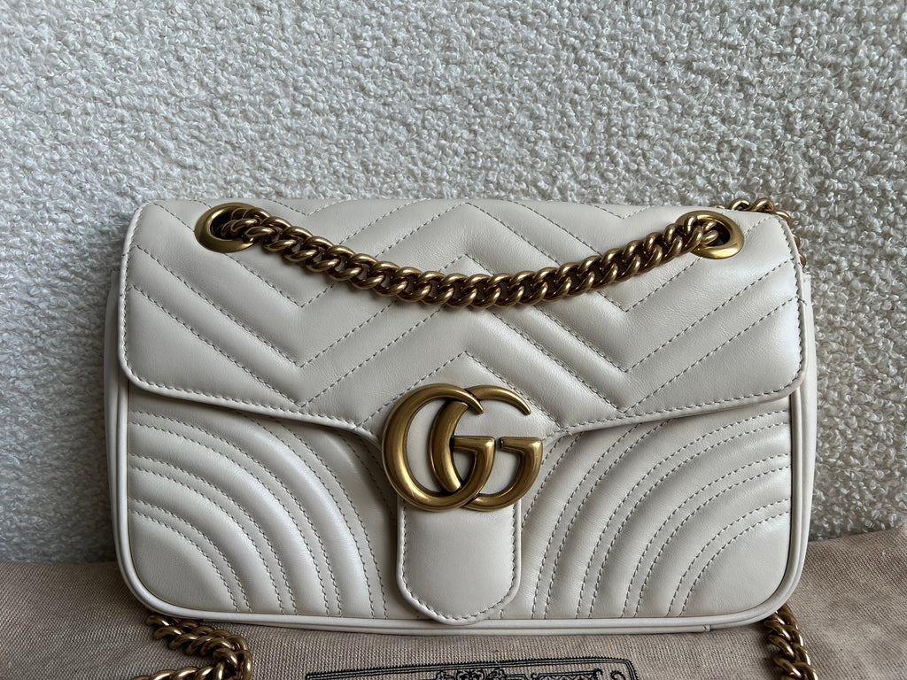 Gucci GG White Marmont Small Shoulder Bag (RRP £1890)