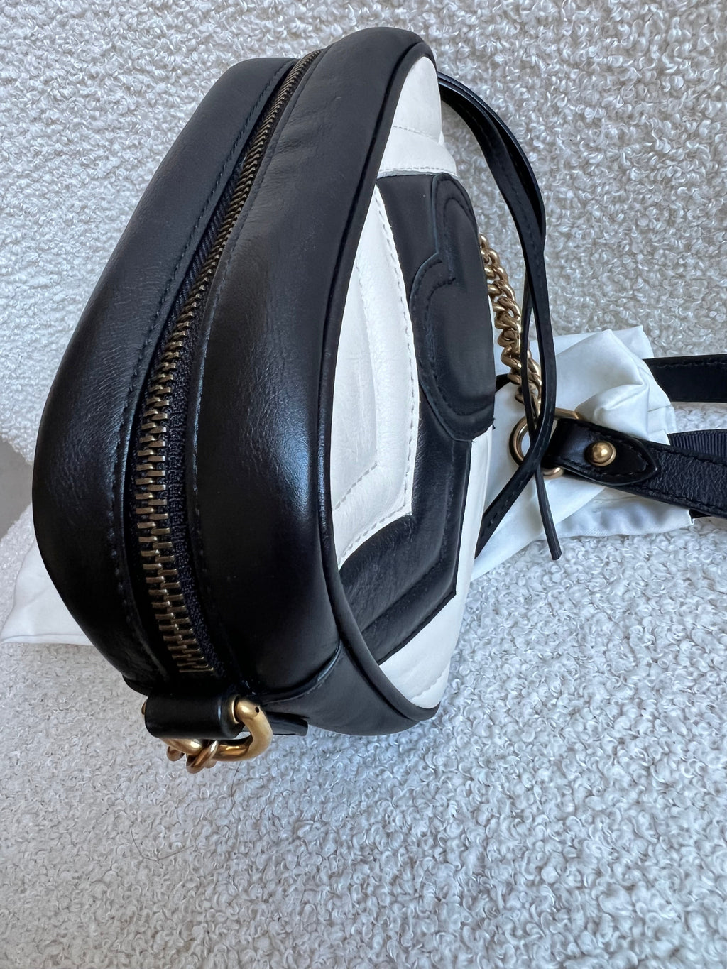 Gucci GG Black and White Marmont Mini Shoulder Bag (RRP £1,360)