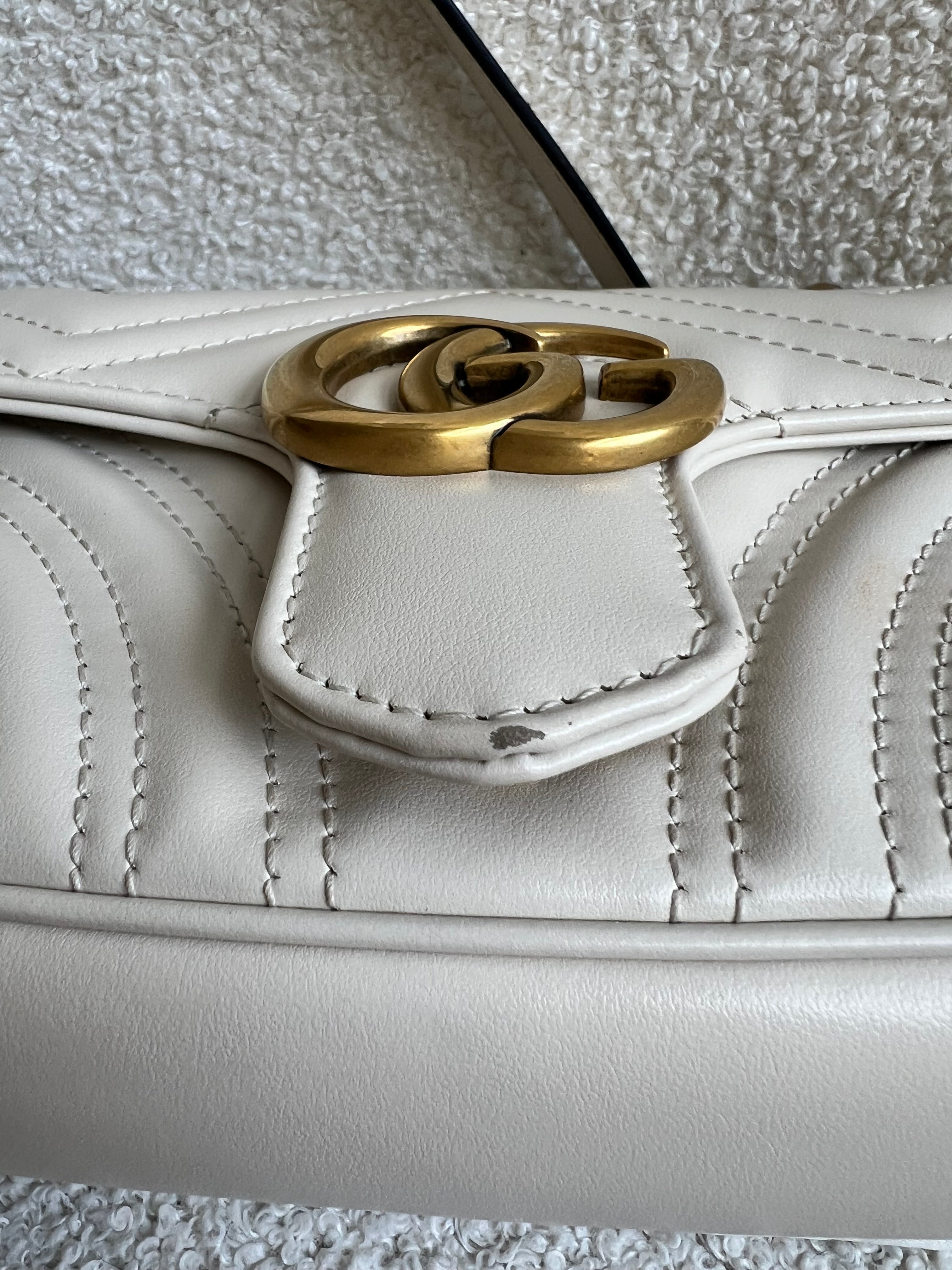 Gucci GG White Marmont Mini Shoulder Bag (RRP £1,890)